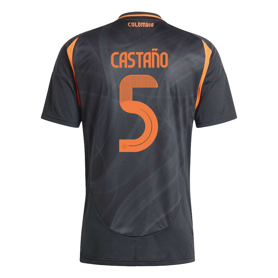 Kevin Castaño 5 Colombia National Team 2024/25 Away Men Jersey - Black cheap jerseys for sale - CheapJerseys.Shop