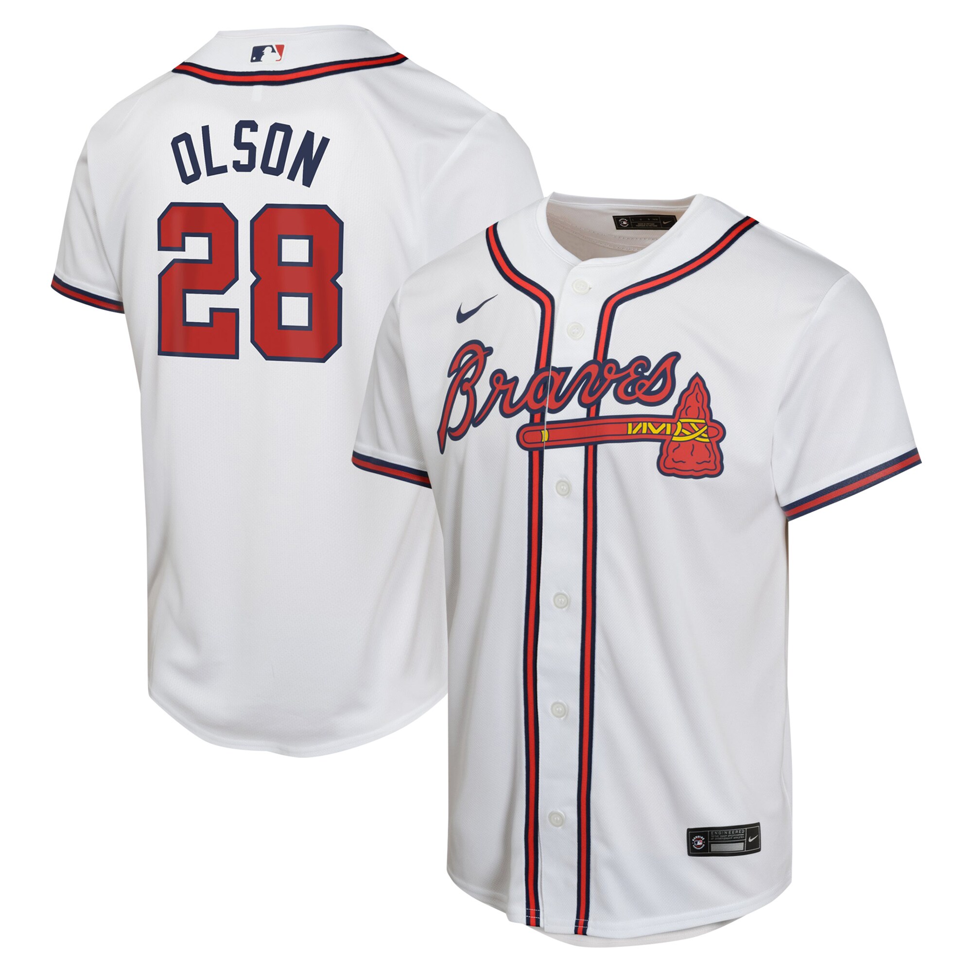 Matt Olson Atlanta Braves Youth Home Game Player Jersey - White cheap jerseys for sale - CheapJerseys.Shop
