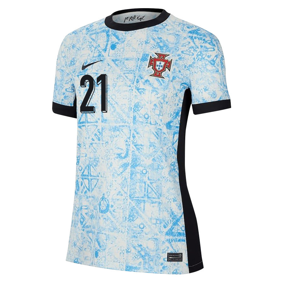 Diogo Jota 21 Portugal National Team 2024/25 Away WOMEN Jersey - Cream/Blue cheap jerseys for sale - CheapJerseys.Shop