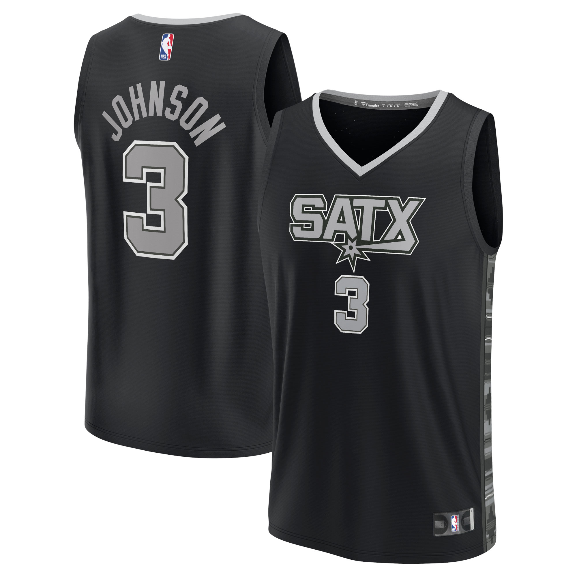 Keldon Johnson San Antonio Spurs Fanatics Fast Break Replica Player Jersey - Statement Edition - Black cheap jerseys for sale - CheapJerseys.Shop