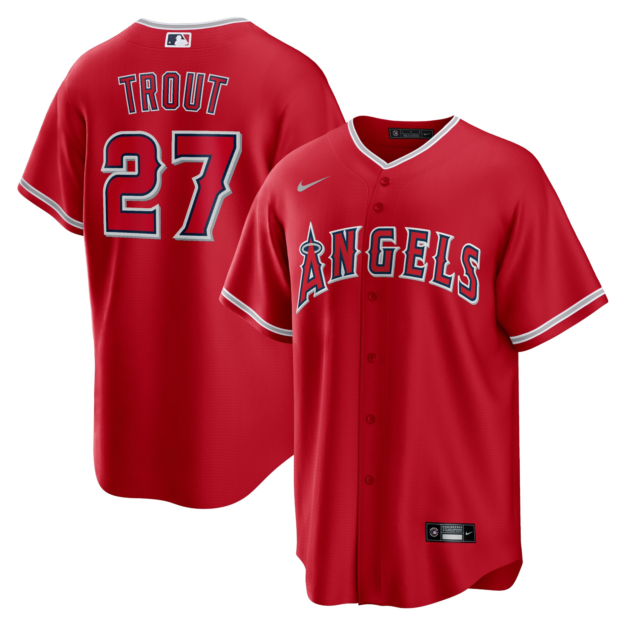 Mike Trout Los Angeles Angels Alternate Replica Player Name Jersey - Red cheap jerseys for sale - CheapJerseys.Shop