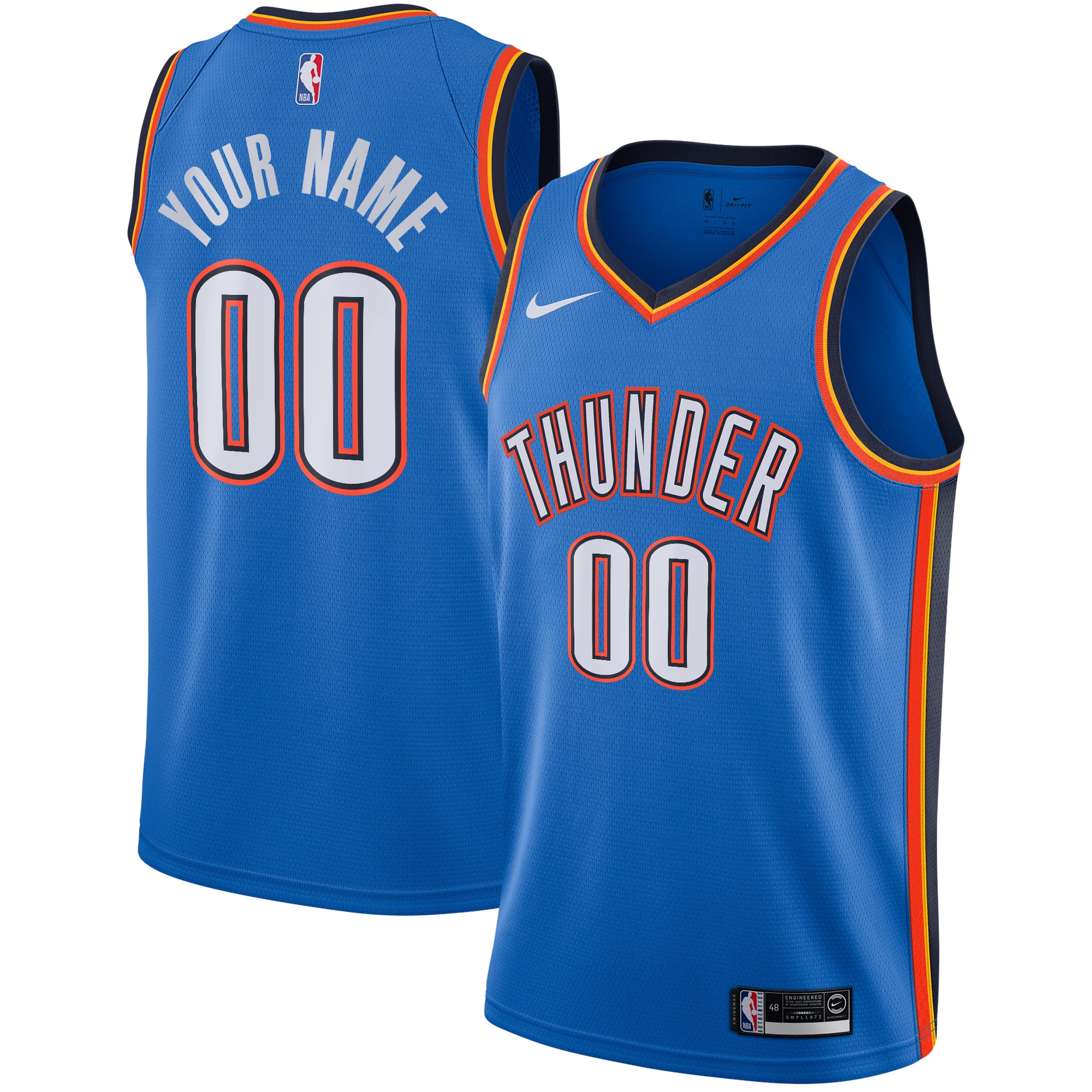 Oklahoma City Thunder Custom Swingman Jersey - Icon Edition - Blue cheap jerseys for sale - CheapJerseys.Shop