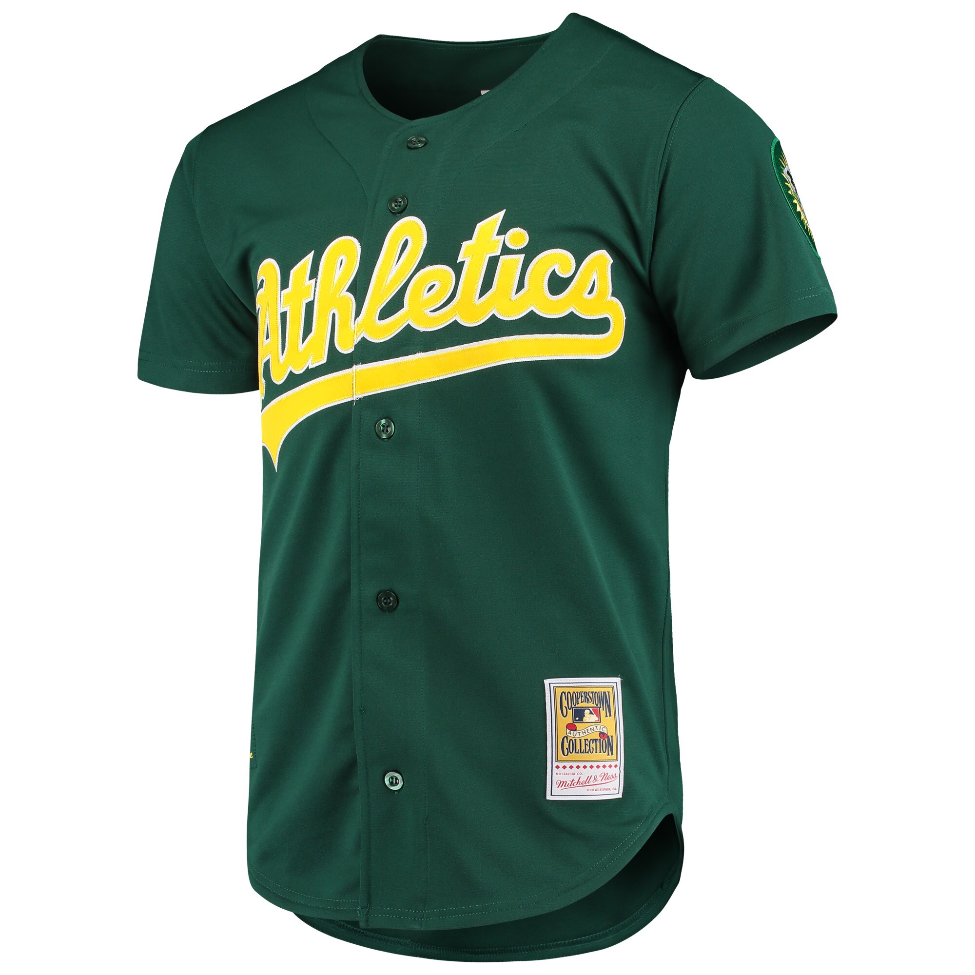 Mark McGwire Oakland Athletics Mitchell & Ness 1997 Cooperstown Collection Authentic Jersey - Green cheap jerseys for sale - CheapJerseys.Shop