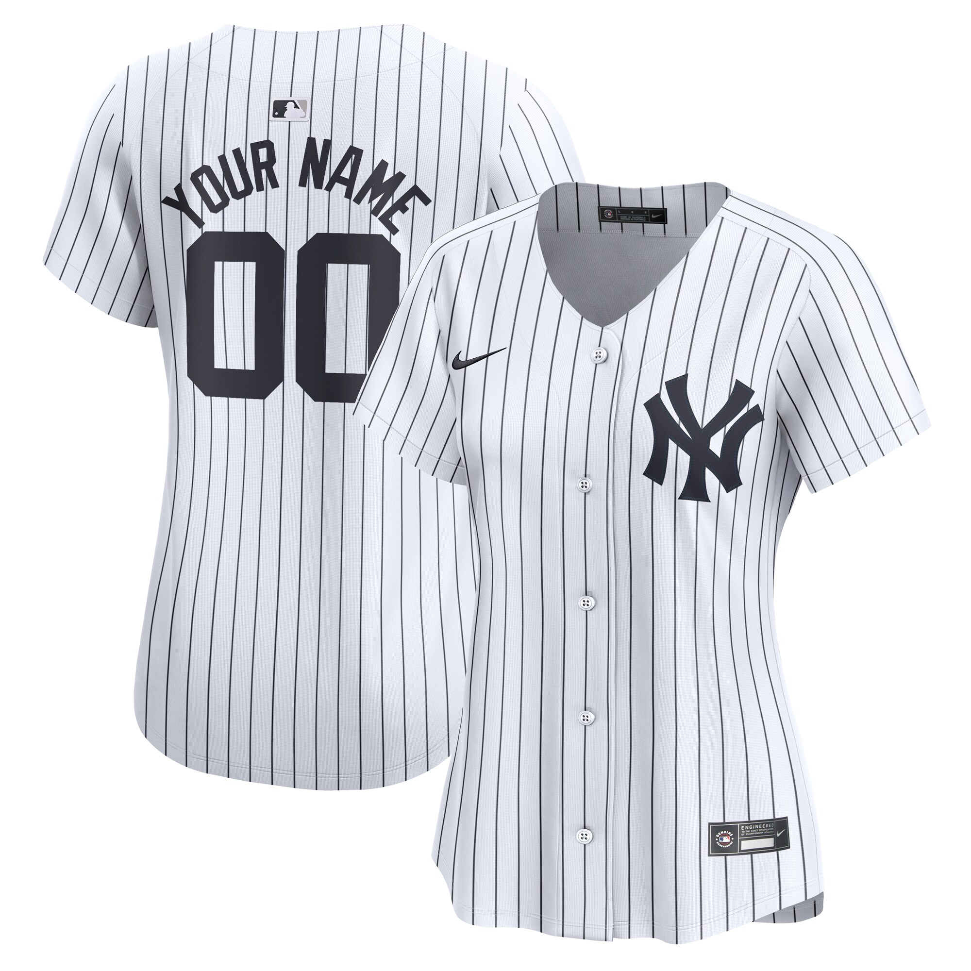 New York Yankees Women's Home Limited Custom Jersey - White cheap jerseys for sale - CheapJerseys.Shop