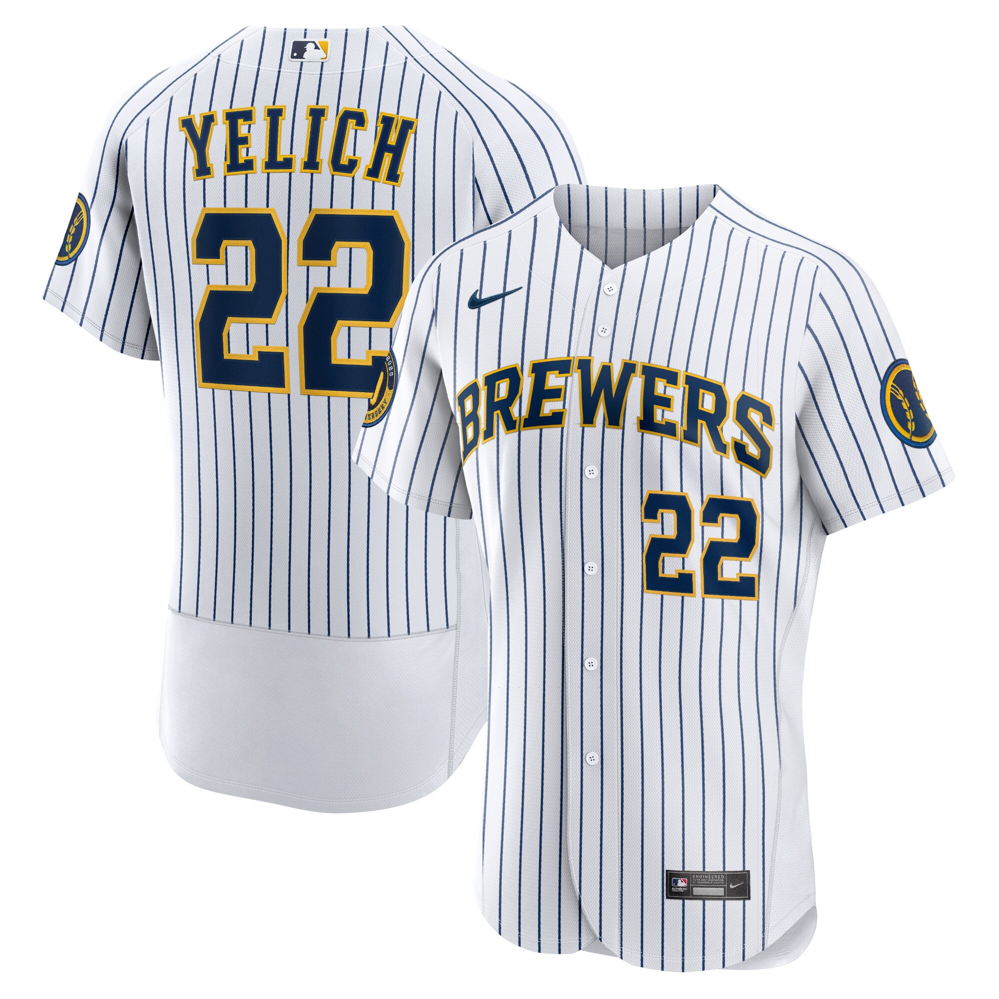 Christian Yelich Milwaukee Brewers Alternate Authentic Player Jersey - White cheap jerseys for sale - CheapJerseys.Shop