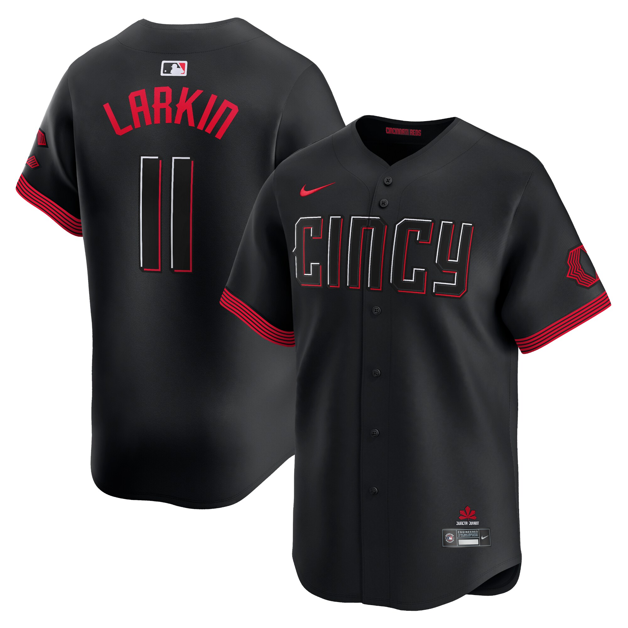 Barry Larkin Cincinnati Reds City Connect Limited Player Jersey - Black cheap jerseys for sale - CheapJerseys.Shop