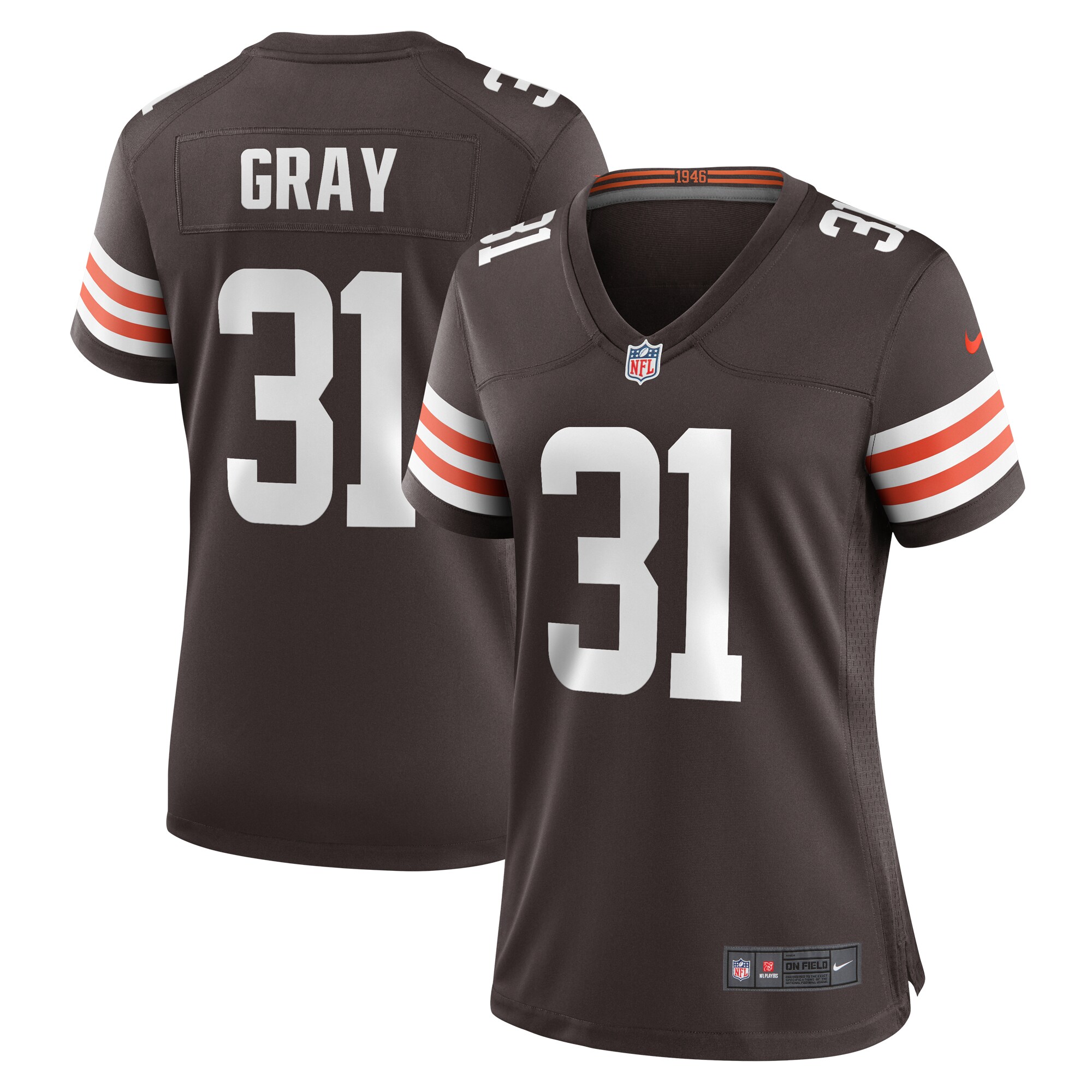 Vincent Gray Cleveland Browns Women's Team Game Jersey - Brown cheap jerseys for sale - CheapJerseys.Shop
