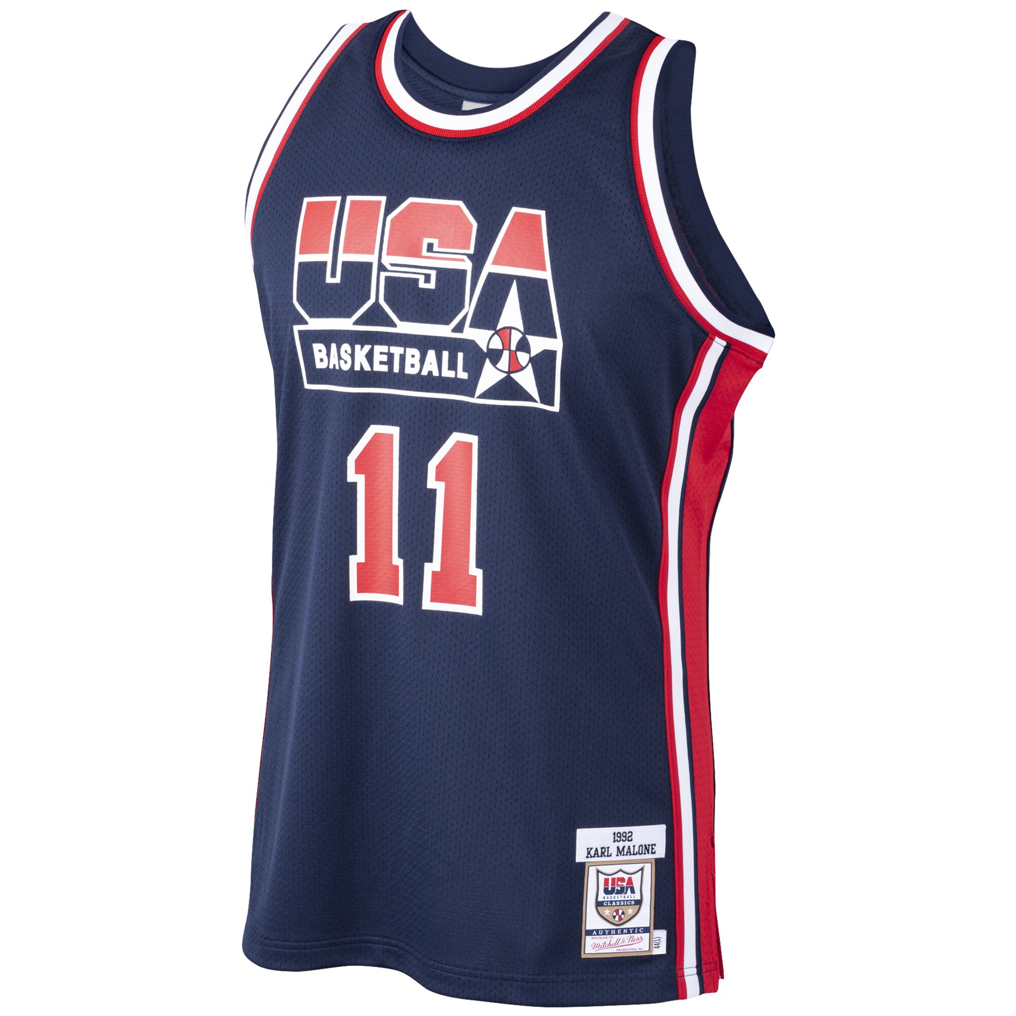Karl Malone USA Basketball Mitchell & Ness 1992 Dream Team Authentic Jersey - Navy cheap jerseys for sale - CheapJerseys.Shop
