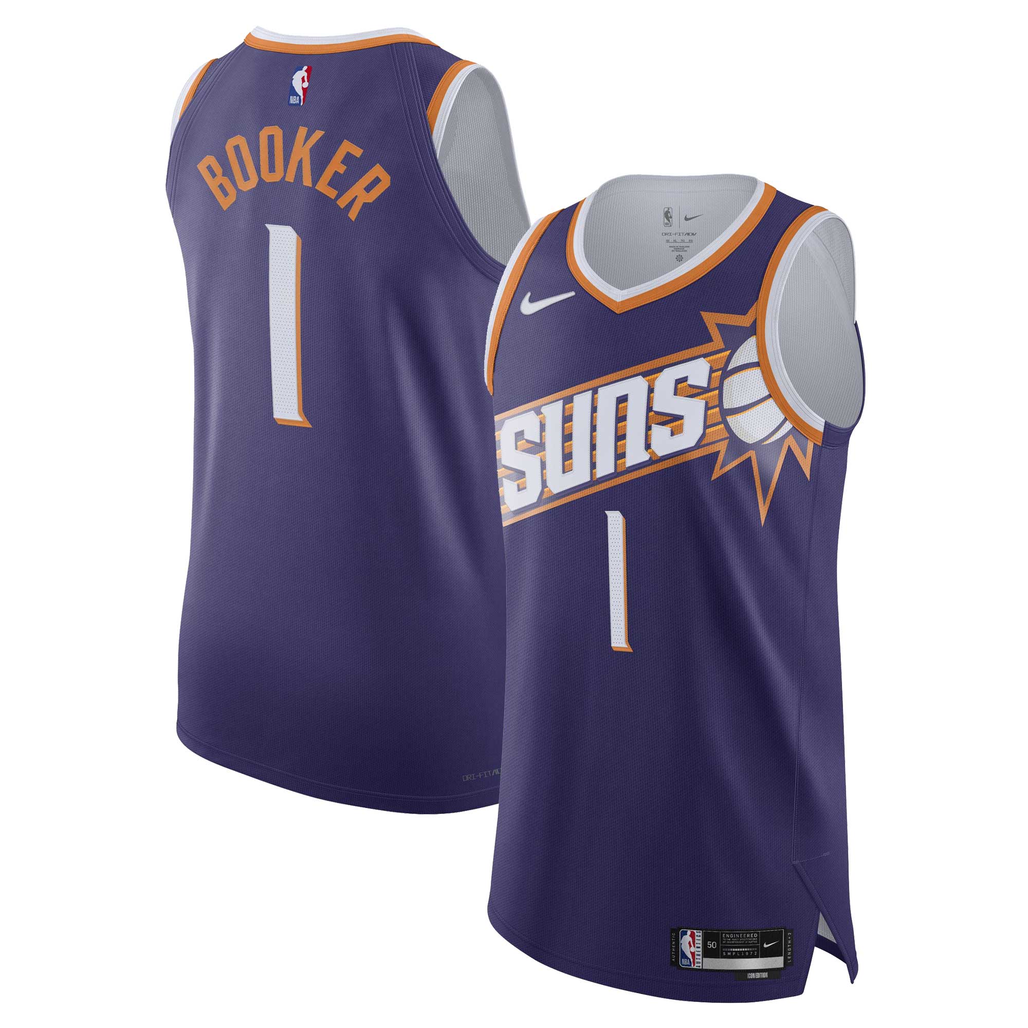 Devin Booker Phoenix Suns Authentic Jersey - Icon Edition - Purple cheap jerseys for sale - CheapJerseys.Shop