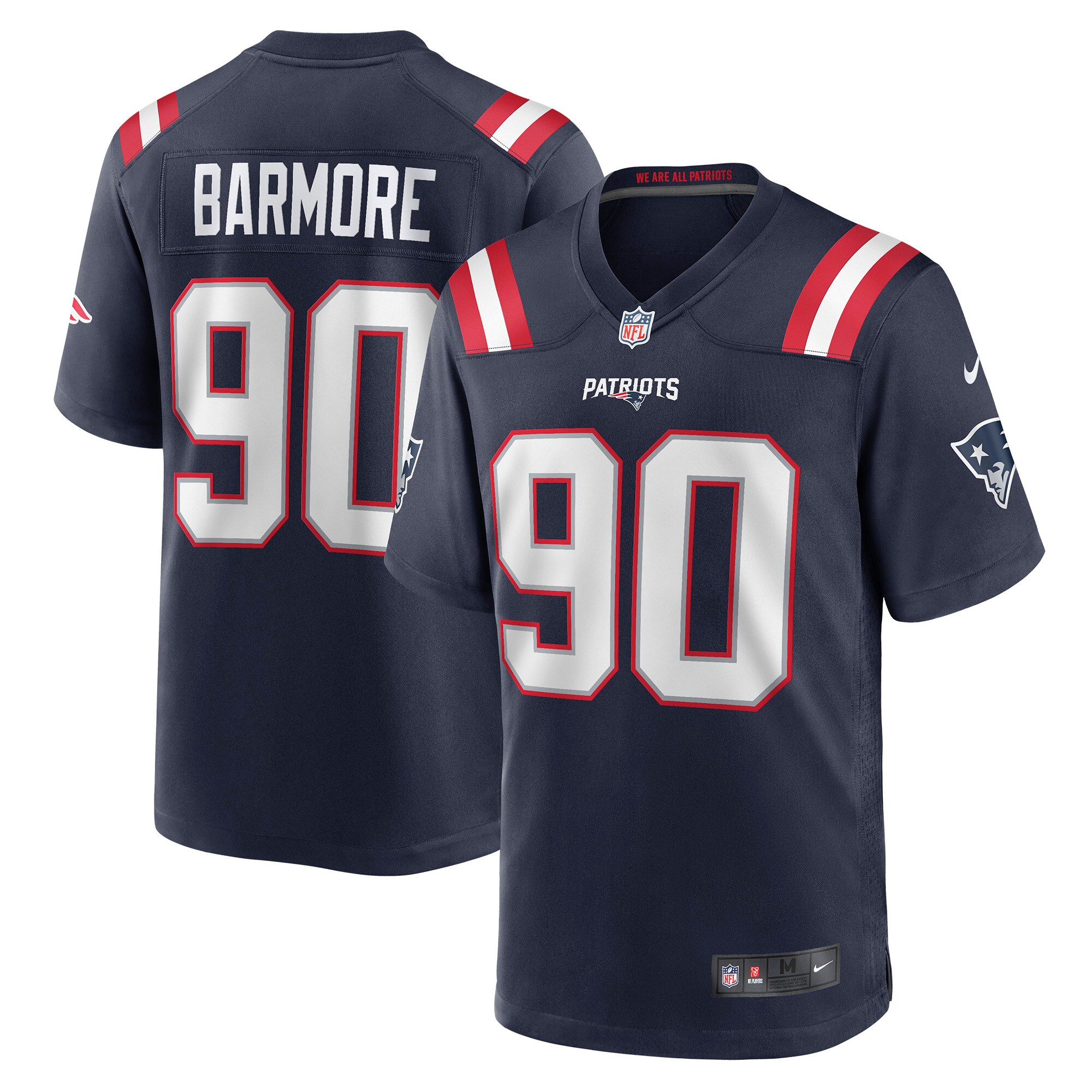 Christian Barmore New England Patriots Player Game Jersey - Navy cheap jerseys for sale - CheapJerseys.Shop