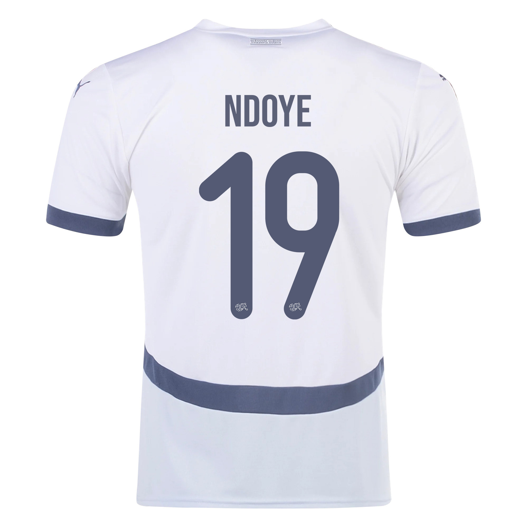 Dan Ndoye 19 Switzerland National Team 2024/25 Away Men Jersey - White cheap jerseys for sale - CheapJerseys.Shop