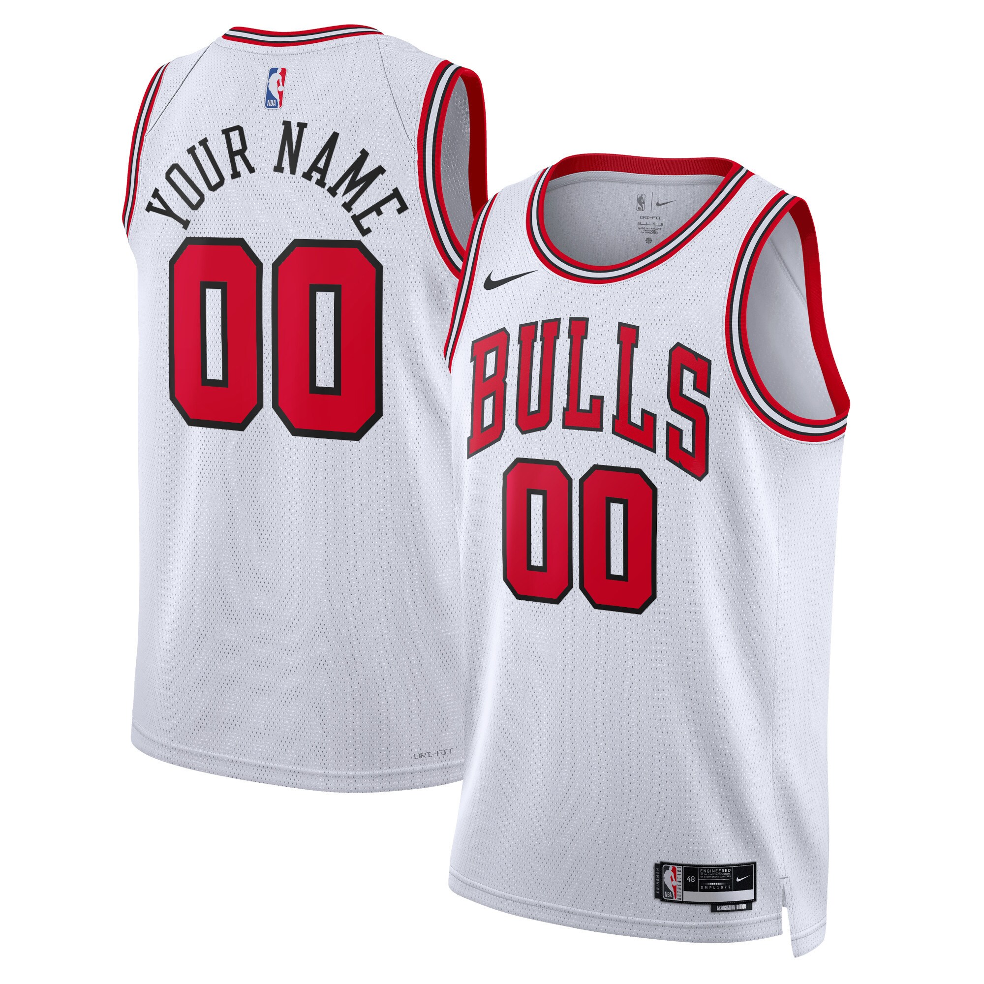 Chicago Bulls Unisex Swingman Custom Jersey White - Association Edition cheap jerseys for sale - CheapJerseys.Shop