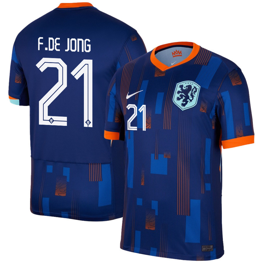 Frenkie de Jong 21 Netherlands National Team 2024/25 Away Men Jersey - Navy cheap jerseys for sale - CheapJerseys.Shop