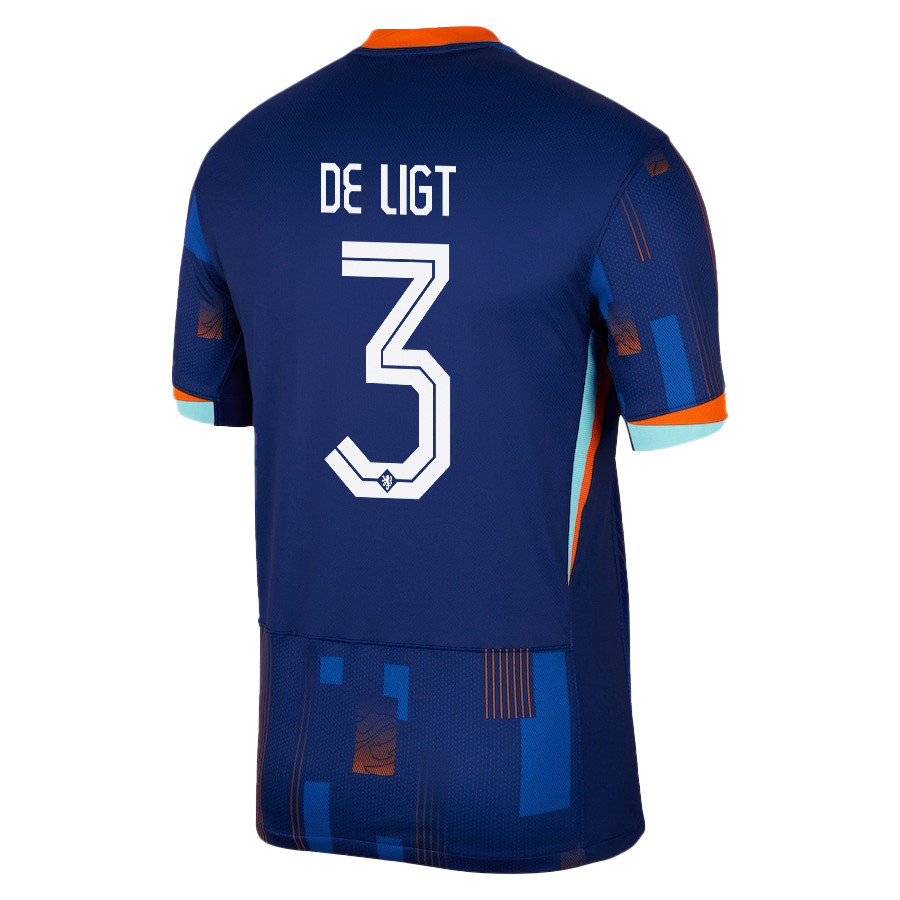 Matthijs De Ligt 3 Netherlands National Team 2024/25 Away Men Jersey - Navy cheap jerseys for sale - CheapJerseys.Shop