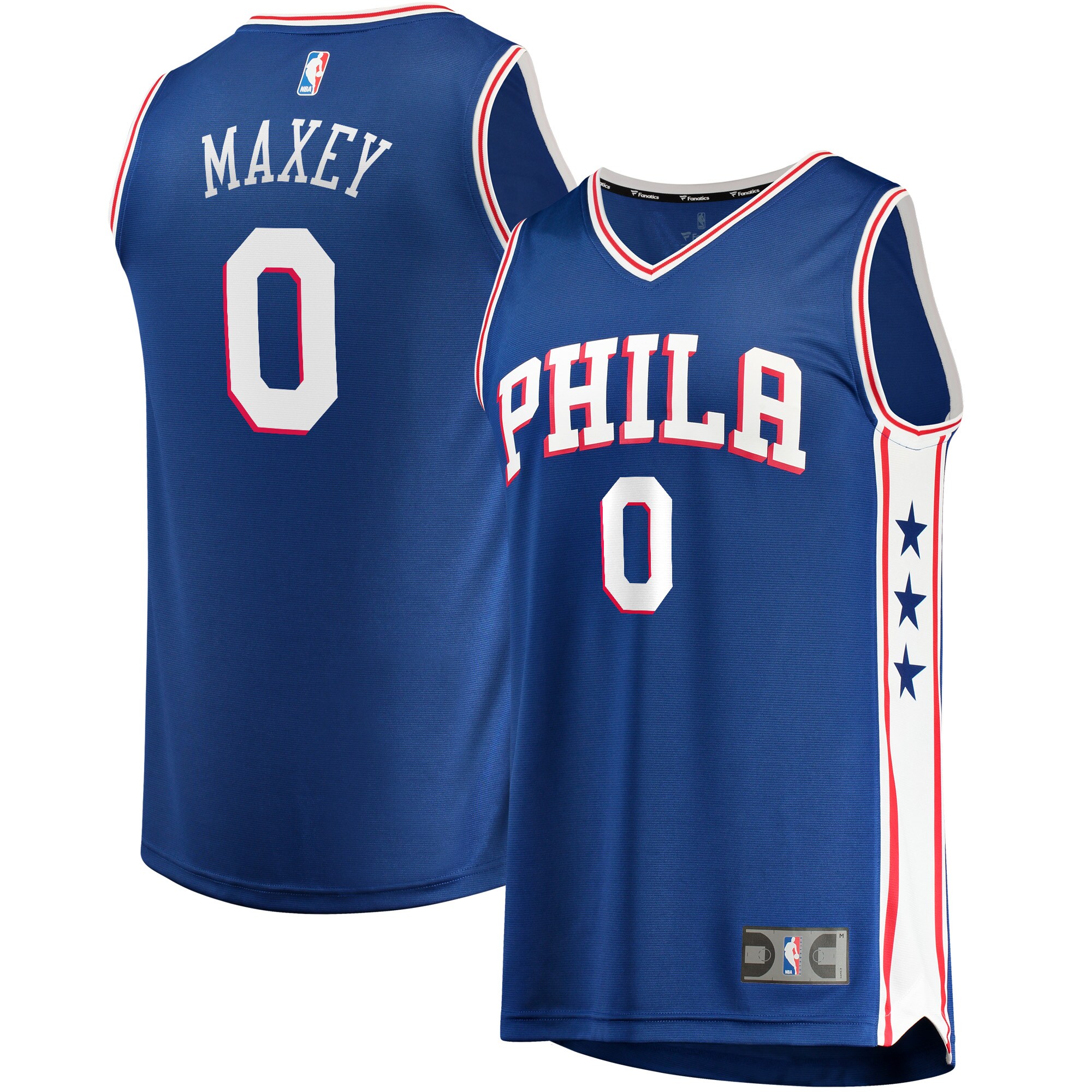 Tyrese Maxey Philadelphia 76ers Fanatics Fast Replica Jersey Royal - Icon Edition cheap jerseys for sale - CheapJerseys.Shop