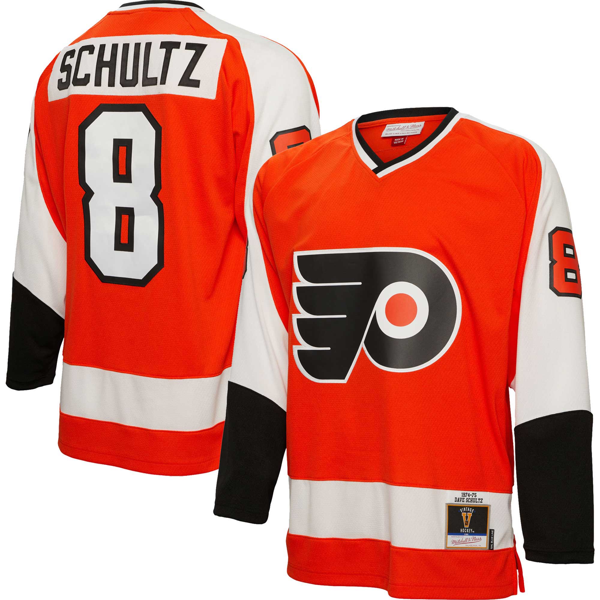 Dave Schultz Philadelphia Flyers Mitchell & Ness 1974\/75 Blue Line Player Jersey - Orange cheap jerseys for sale - CheapJerseys.Shop