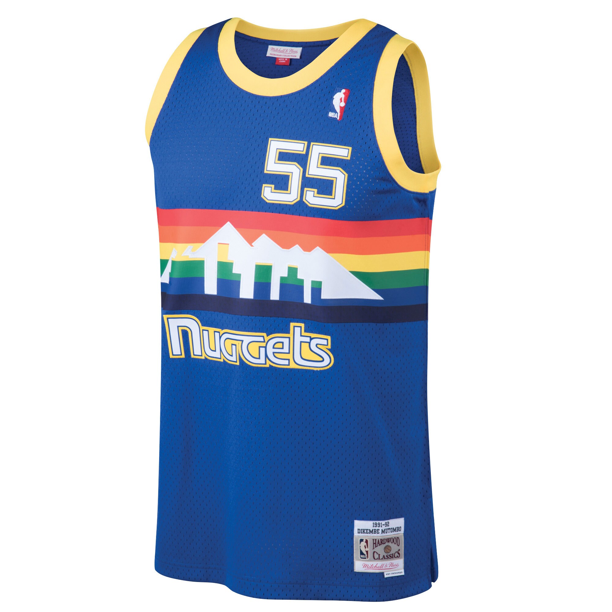 Dikembe Mutombo Denver Nuggets Mitchell & Ness 1991\/92 Hardwood Classics Swingman Jersey - Blue cheap jerseys for sale - CheapJerseys.Shop