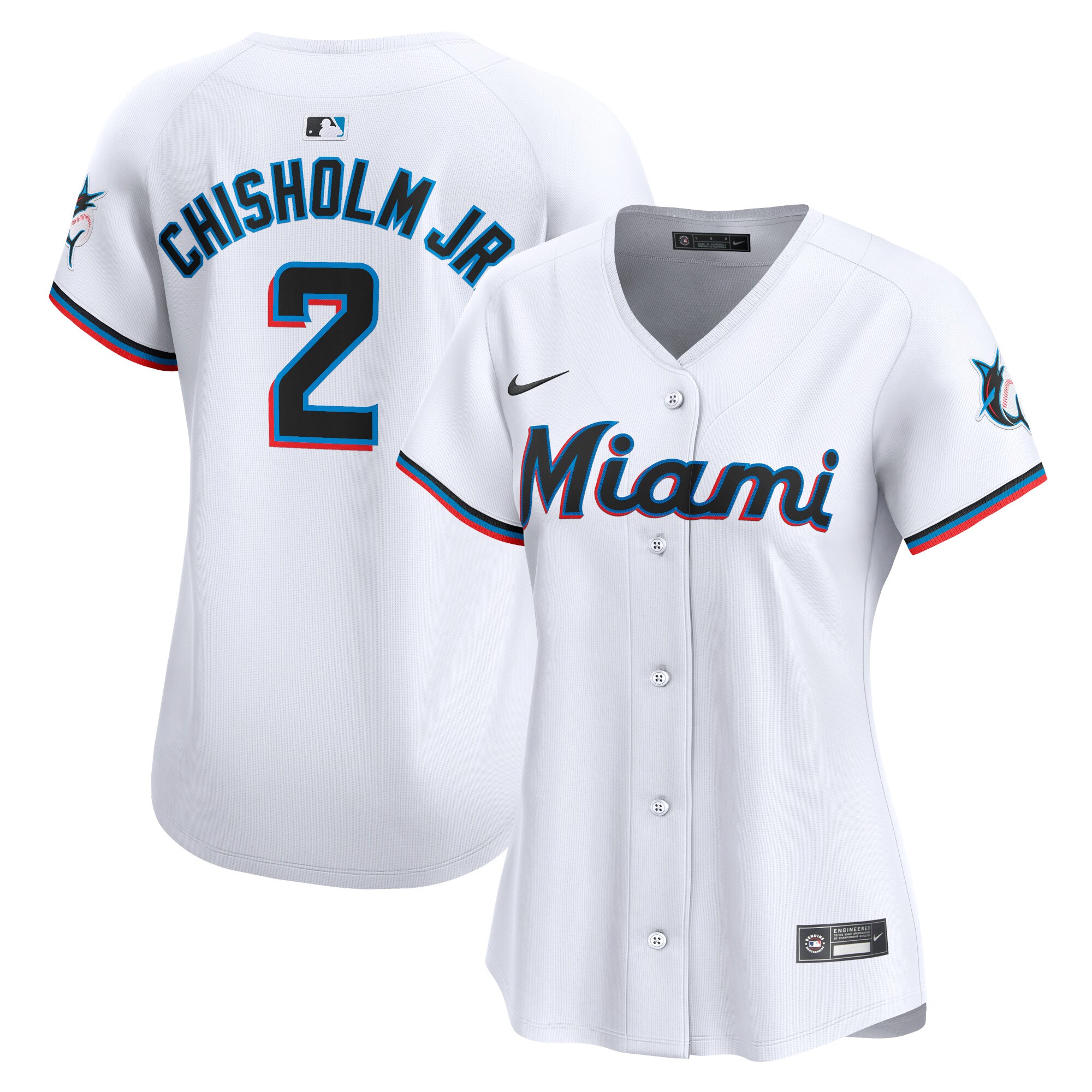 Jazz Chisholm Jr. Miami Marlins Women's Home Limited Player Jersey - White cheap jerseys for sale - CheapJerseys.Shop