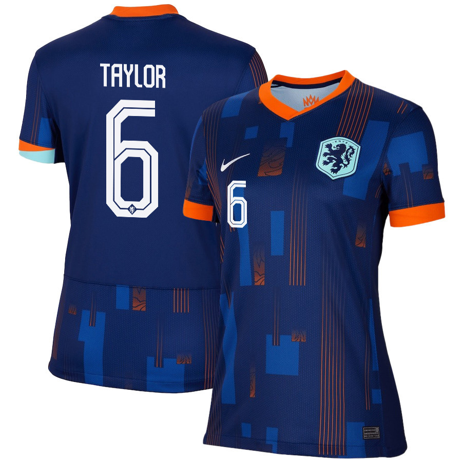 Kenneth Taylor 6 Netherlands National Team 2024/25 Away WOMEN Jersey - Navy cheap jerseys for sale - CheapJerseys.Shop