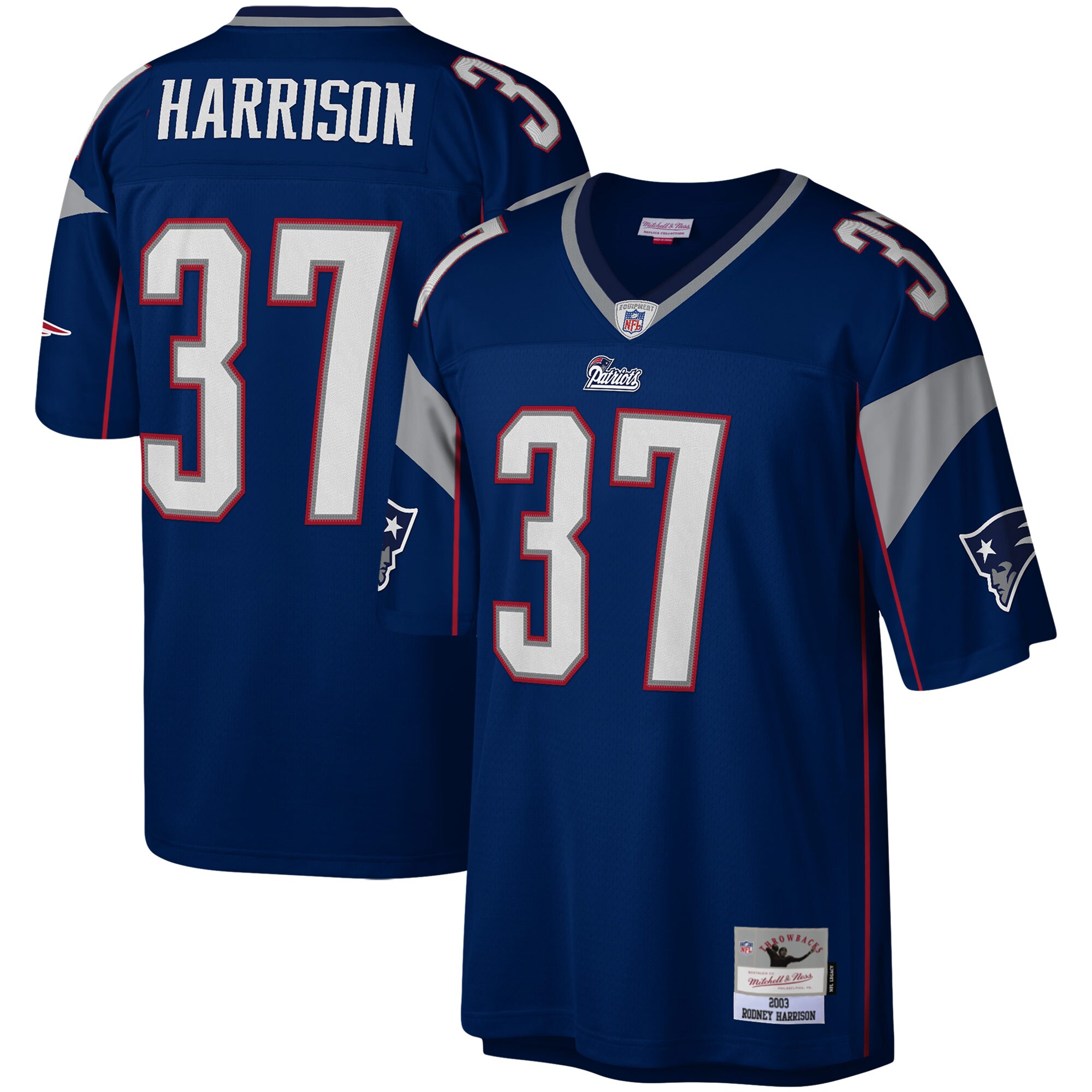 Rodney Harrison New England Patriots Mitchell & Ness Legacy Replica Jersey - Navy cheap jerseys for sale - CheapJerseys.Shop