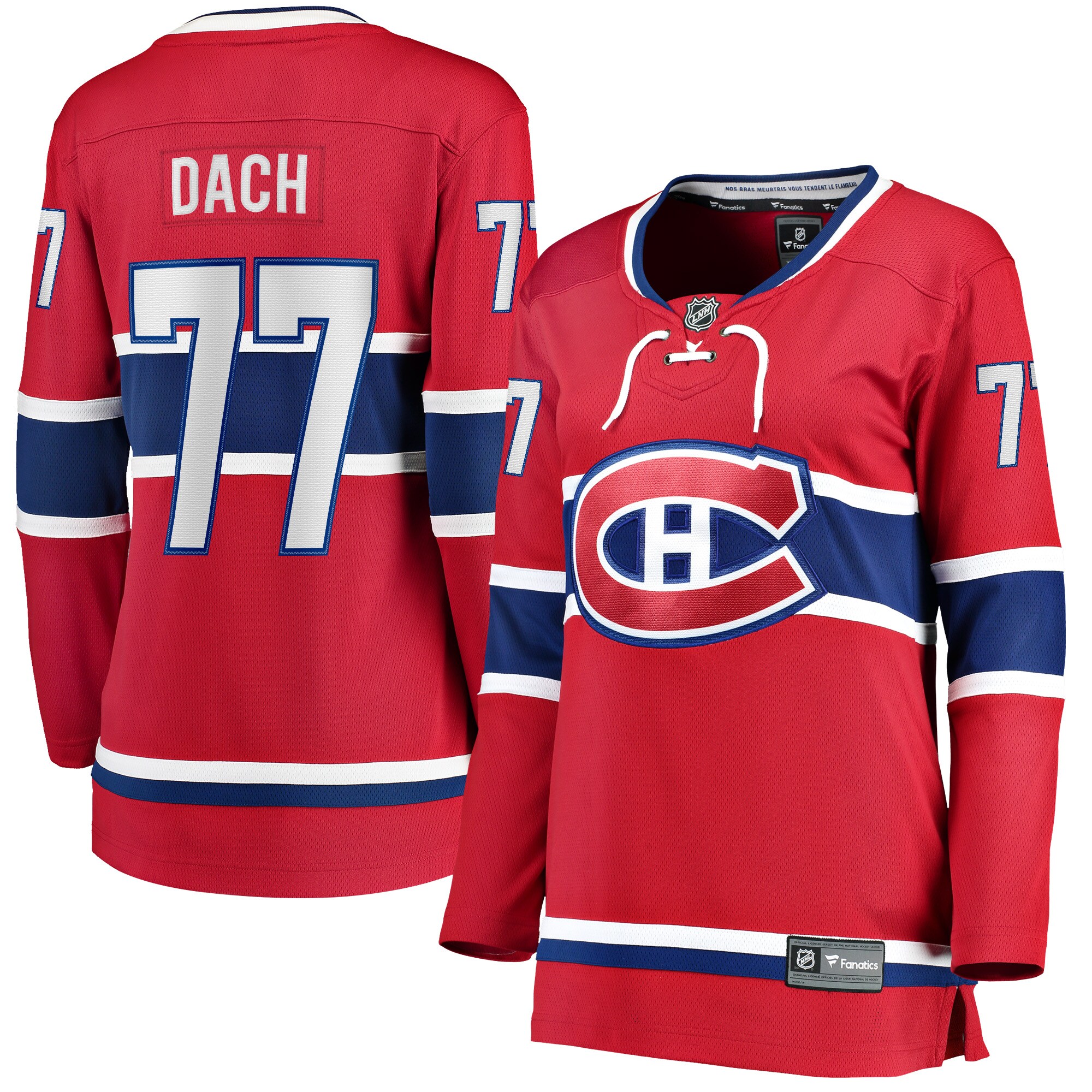 Kirby Dach Montreal Canadiens Fanatics Women's Home Breakaway Player Jersey - Red cheap jerseys for sale - CheapJerseys.Shop