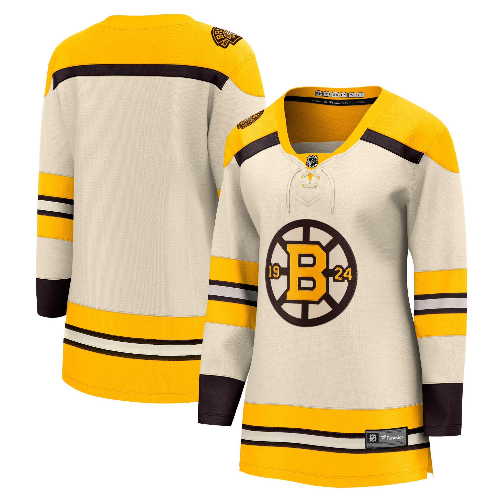Boston Bruins Fanatics Women's 100th Anniversary Premier Breakaway Jersey - Cream cheap jerseys for sale - CheapJerseys.Shop