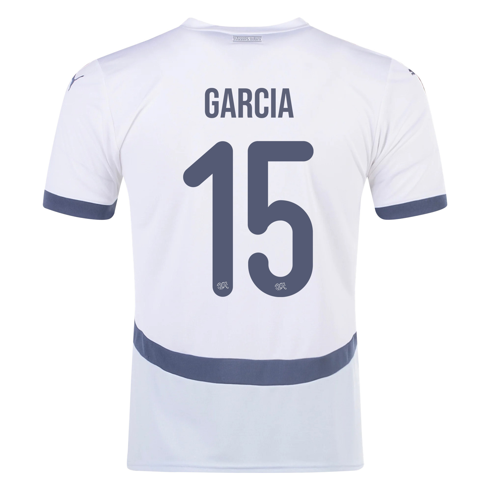 Ulisses Garcia 15 Switzerland National Team 2024/25 Away Men Jersey - White cheap jerseys for sale - CheapJerseys.Shop