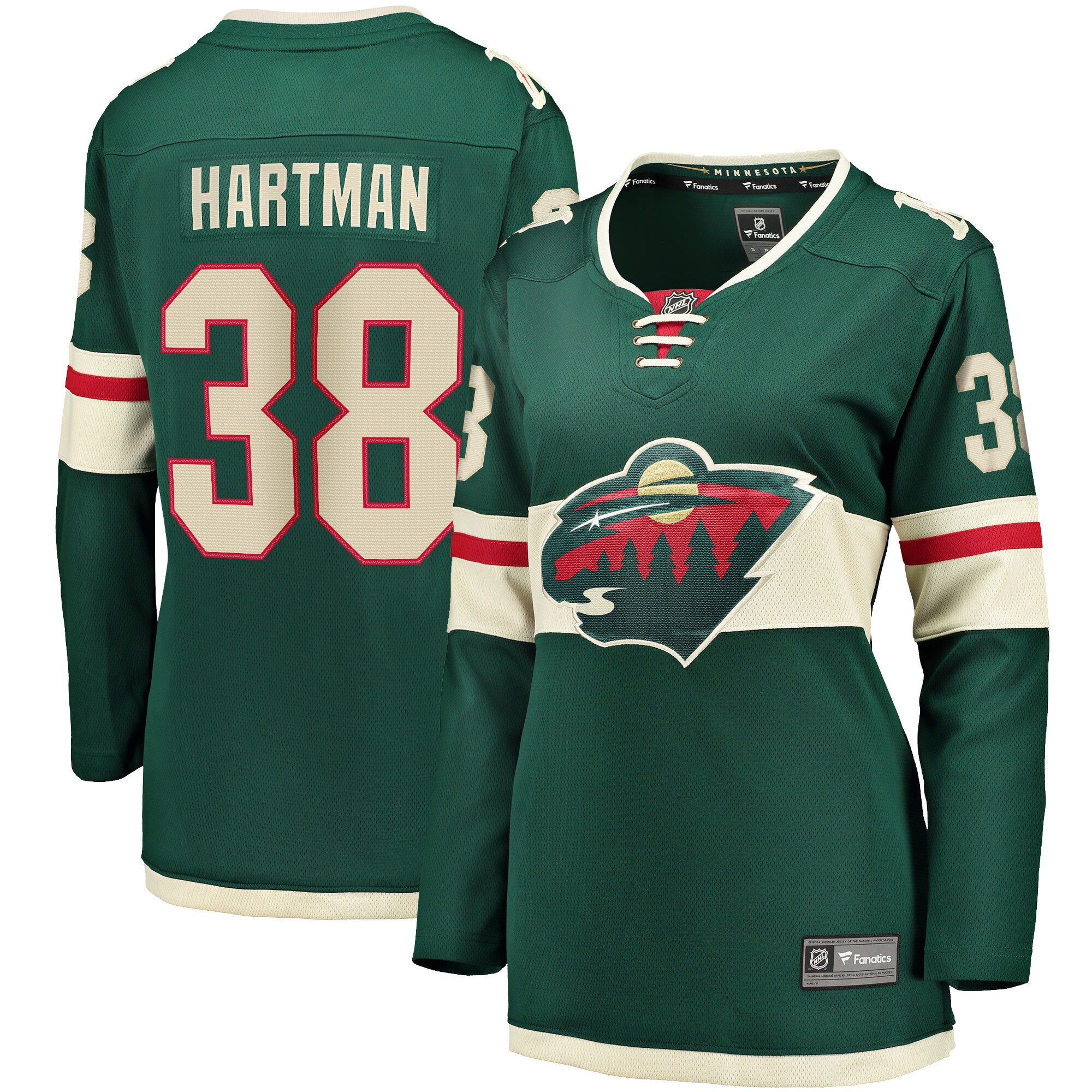 Ryan Hartman Minnesota Wild Fanatics Women's Home Breakaway Player Jersey - Green cheap jerseys for sale - CheapJerseys.Shop