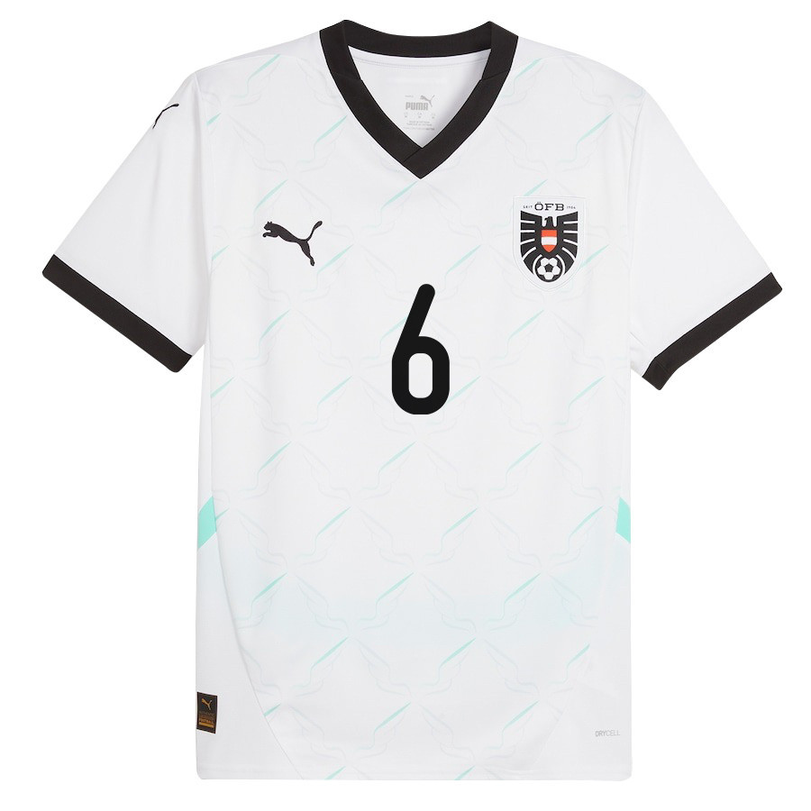 Nicolas Seiwald 6 Austria National Team 2024/25 Away Men Jersey - White cheap jerseys for sale - CheapJerseys.Shop