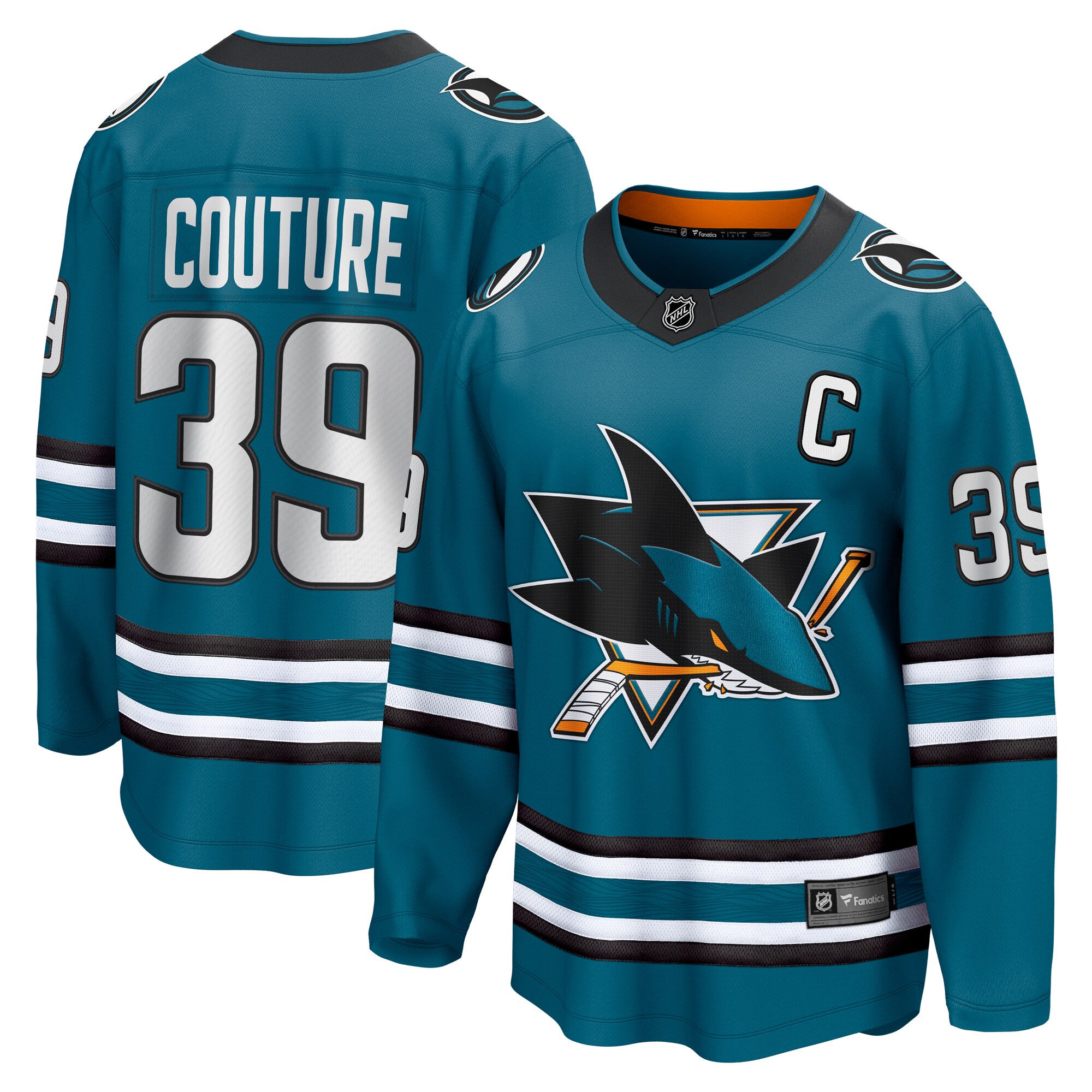 Logan Couture San Jose Sharks Fanatics Home Breakaway Jersey - Teal cheap jerseys for sale - CheapJerseys.Shop