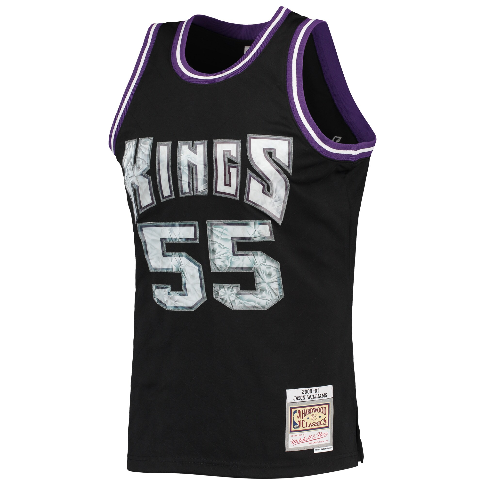 Jason Williams Sacramento Kings Mitchell & Ness 2000\/01 Hardwood Classics 75th Anniversary Diamond Swingman Jersey - Black cheap jerseys for sale - CheapJerseys.Shop