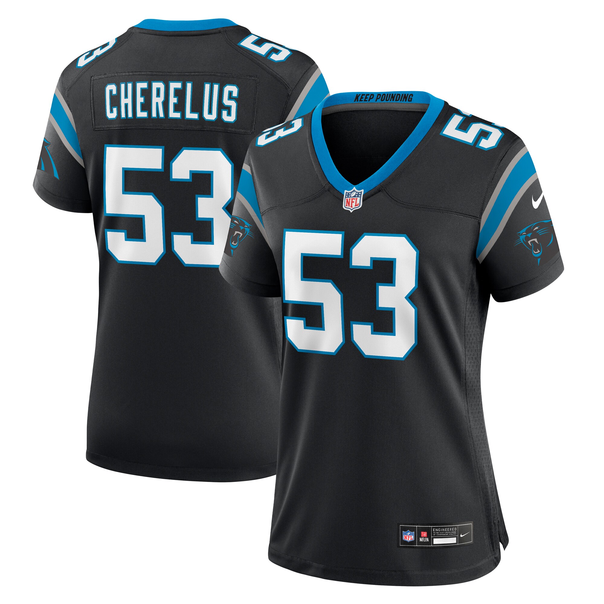 Claudin Cherelus Carolina Panthers Women's Team Game Jersey - Black cheap jerseys for sale - CheapJerseys.Shop