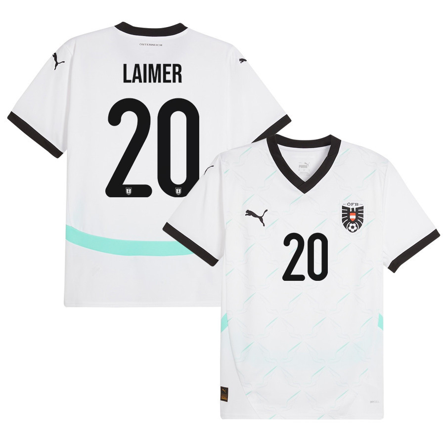 Konrad Laimer 20 Austria National Team 2024/25 Away Men Jersey - White cheap jerseys for sale - CheapJerseys.Shop