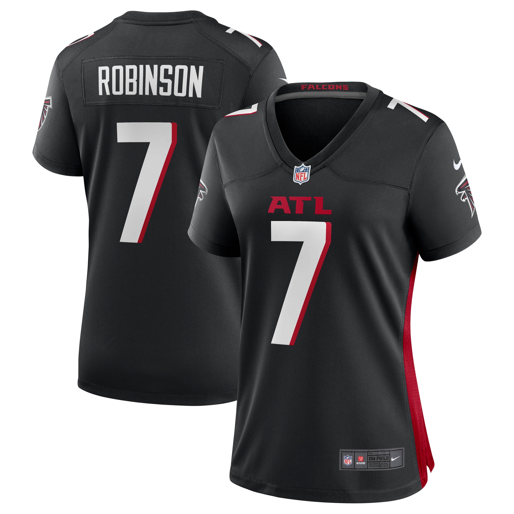 Bijan Robinson Atlanta Falcons Women's Player Jersey - Black cheap jerseys for sale - CheapJerseys.Shop