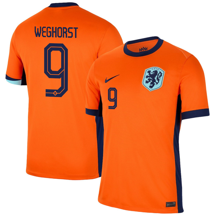 Wout Weghorst 9 Netherlands National Team 2024/25 Home Men Jersey - Orange cheap jerseys for sale - CheapJerseys.Shop