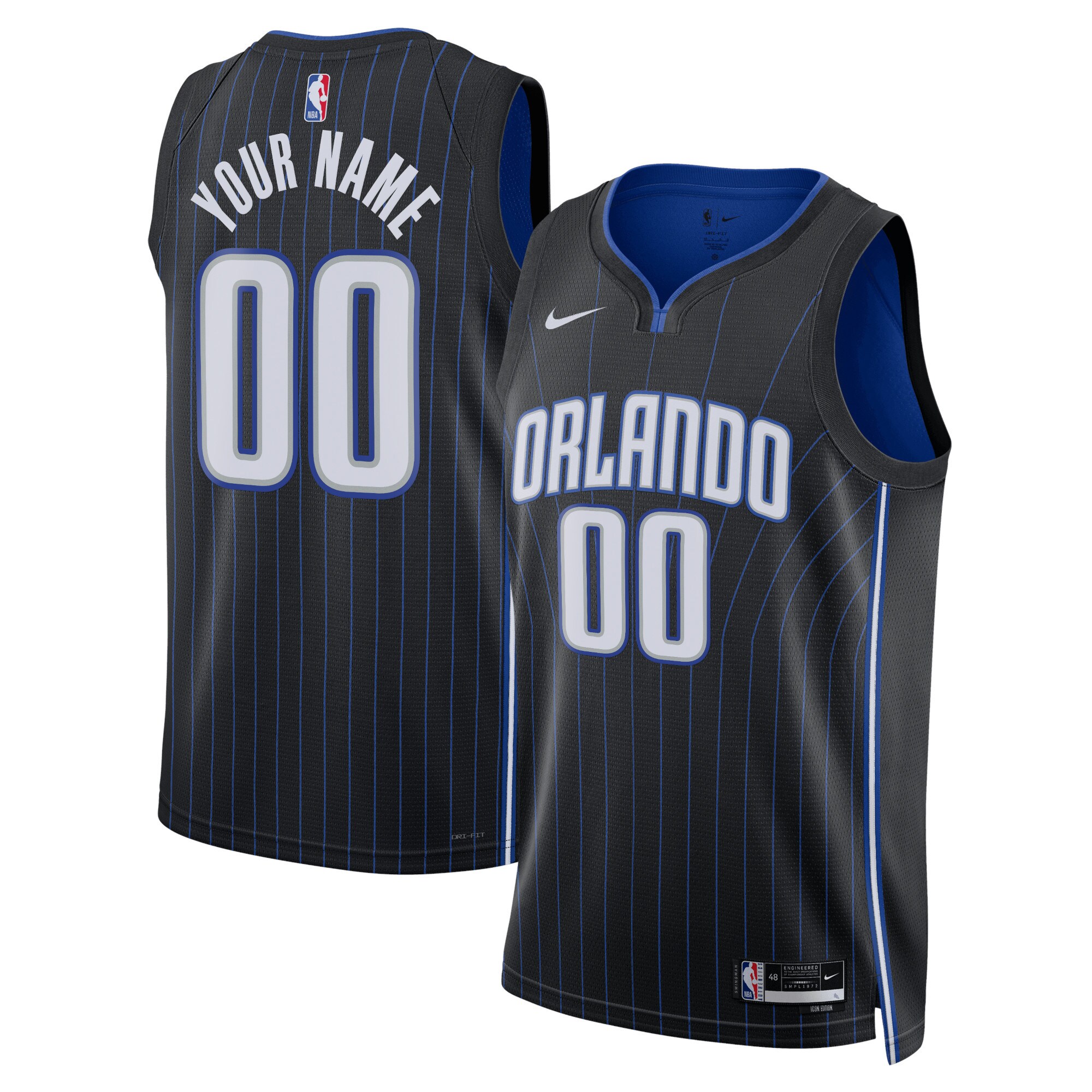 Orlando Magic Unisex Swingman Custom Jersey Black - Icon Edition cheap jerseys for sale - CheapJerseys.Shop