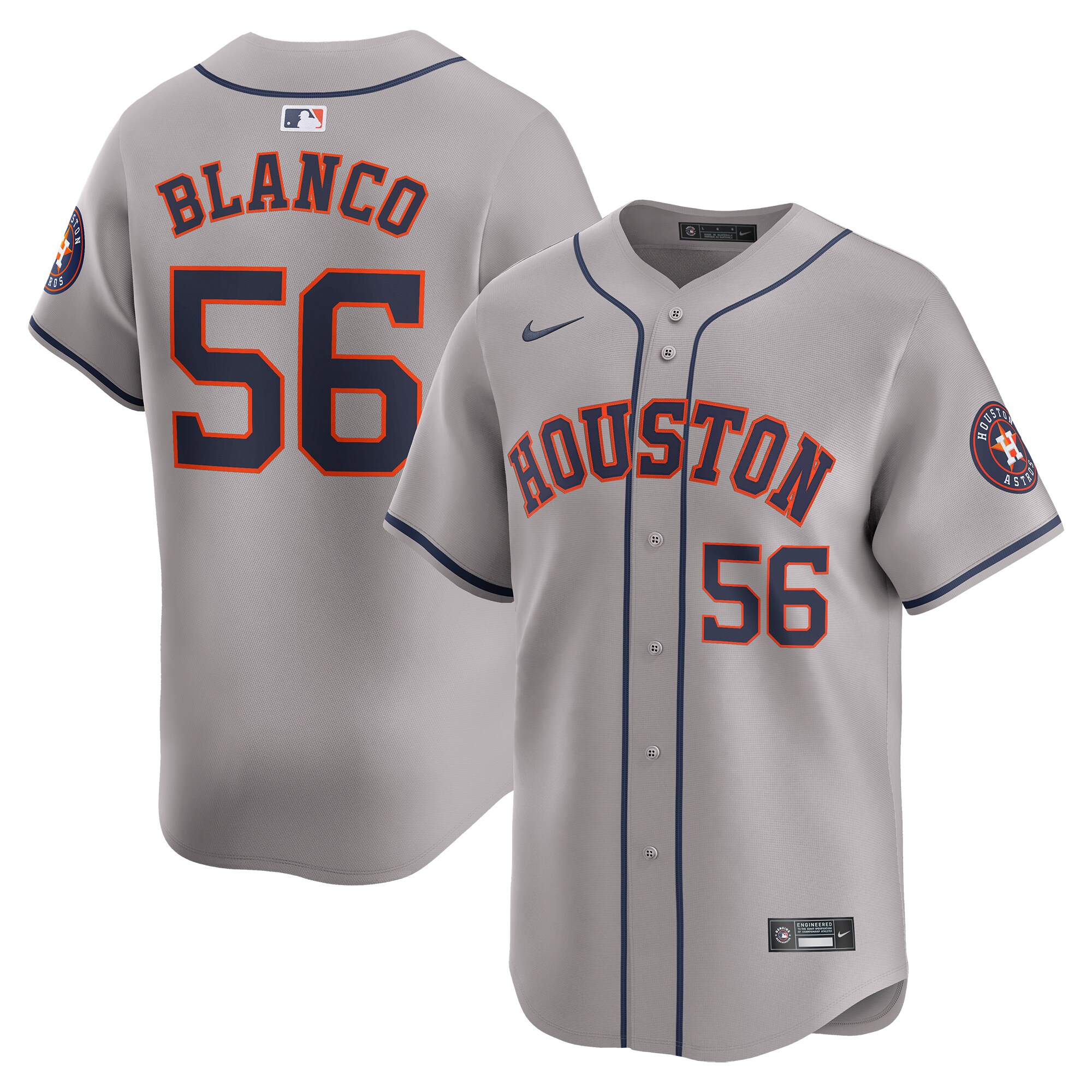 Ronel Blanco Houston Astros Away Limited Player Jersey - Gray cheap jerseys for sale - CheapJerseys.Shop