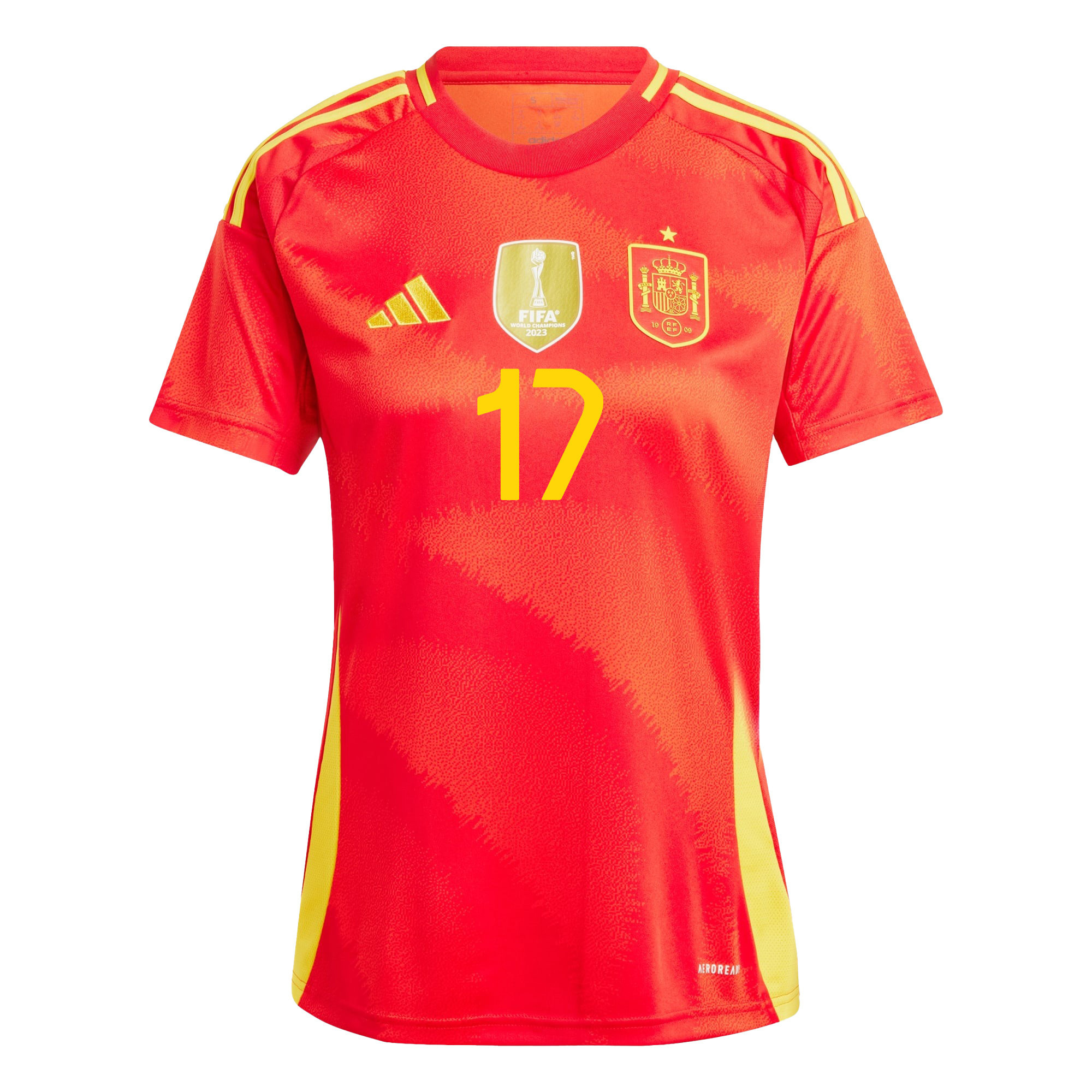 Ansu Fati 17 Spain National Team 2024 Home WOMEN Jersey - Red cheap jerseys for sale - CheapJerseys.Shop