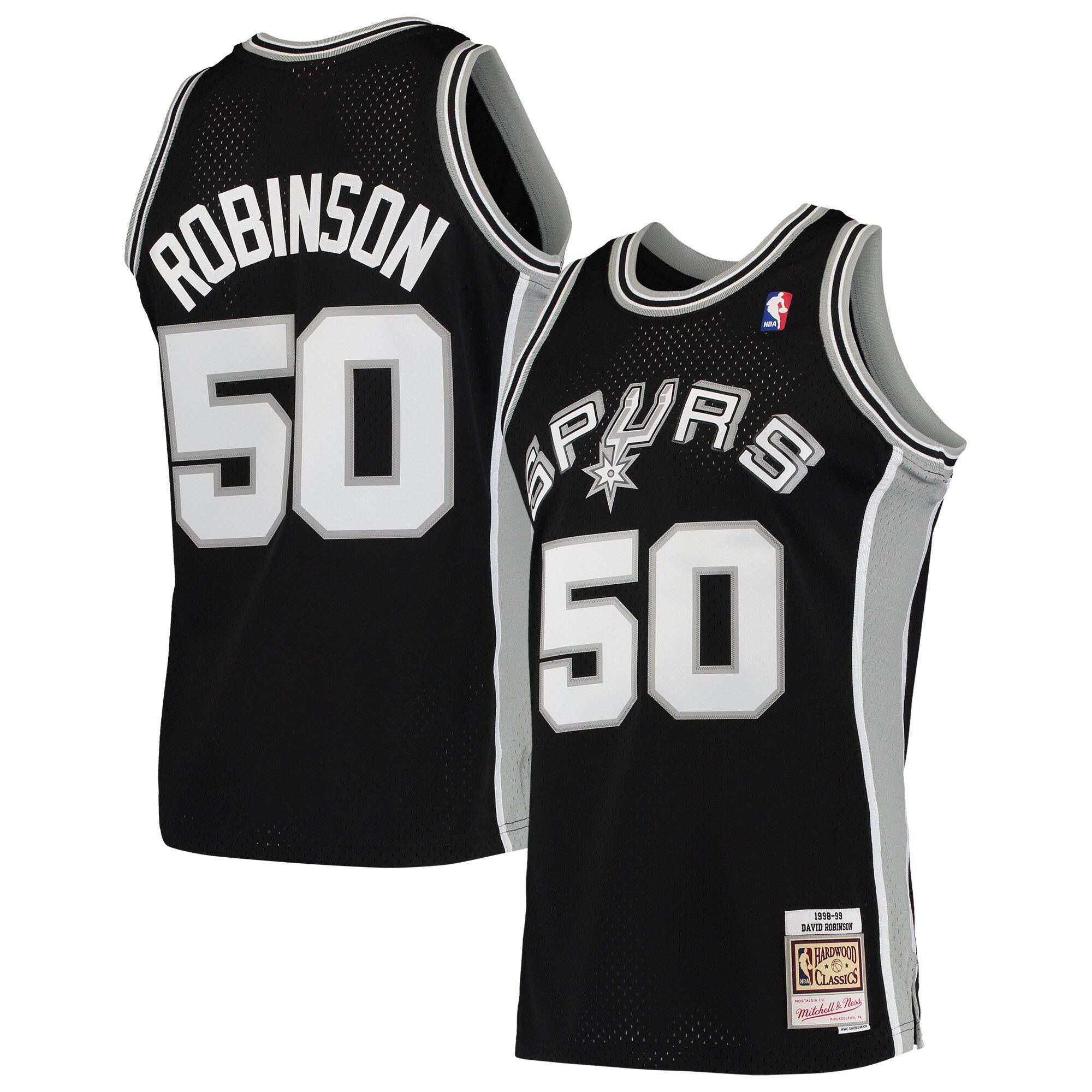David Robinson San Antonio Spurs Mitchell & Ness 1991\/92 Hardwood Classics Swingman Jersey - Black cheap jerseys for sale - CheapJerseys.Shop