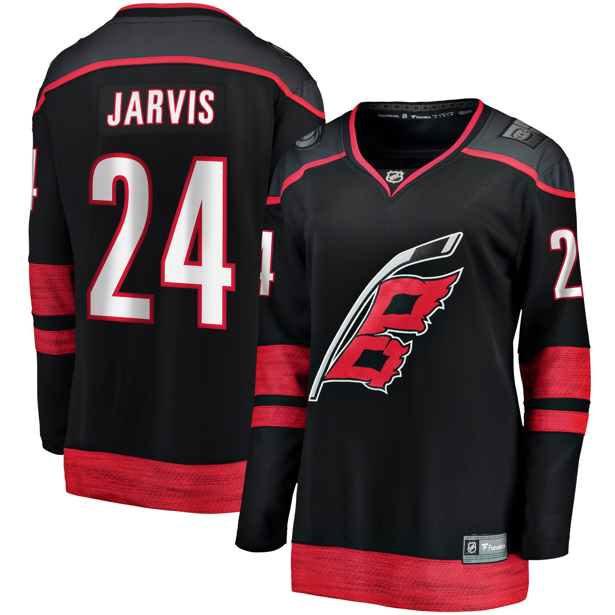 Seth Jarvis Carolina Hurricanes Fanatics Women's Home Breakaway Player Jersey - Black cheap jerseys for sale - CheapJerseys.Shop
