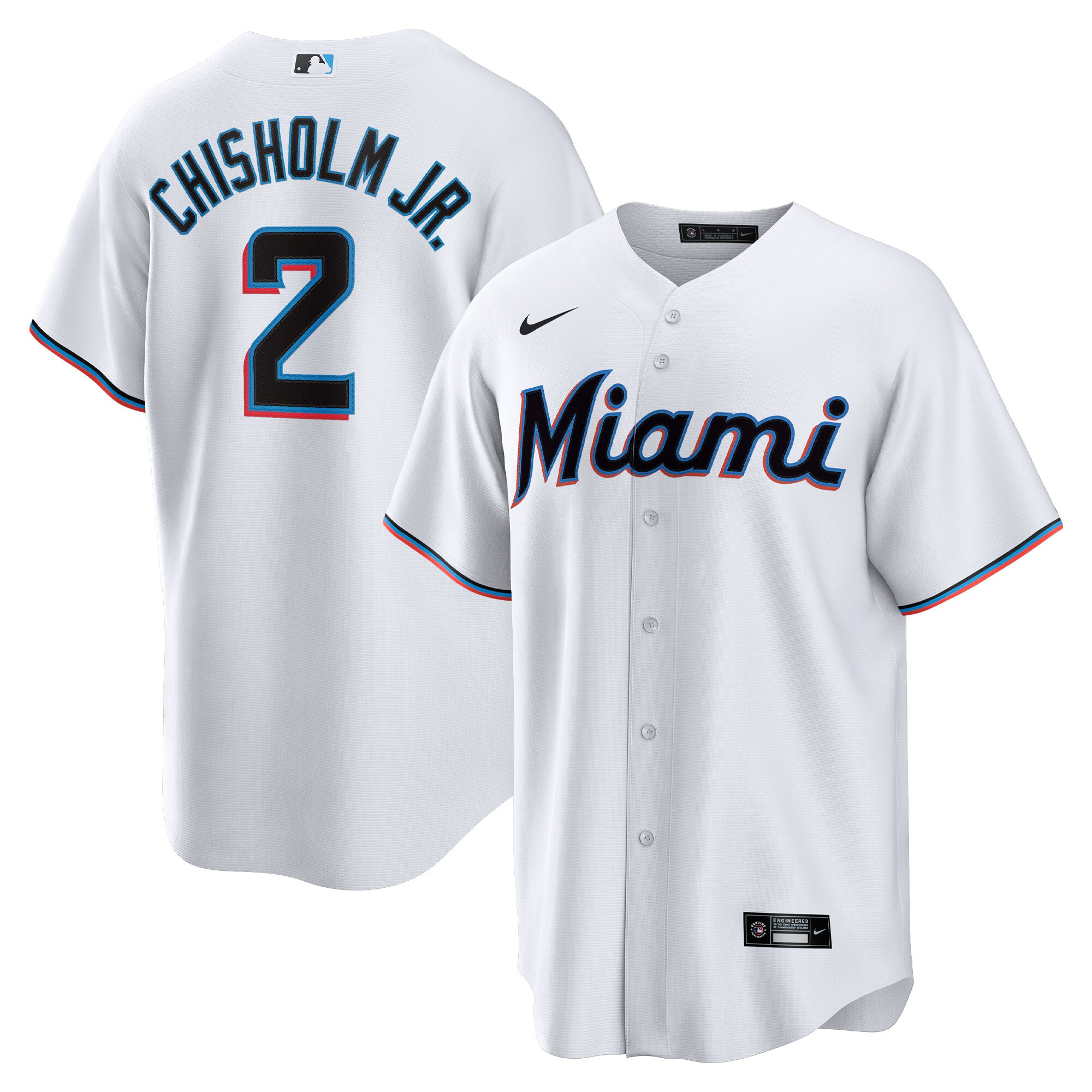 Jazz Chisholm Jr. Miami Marlins Home Replica Player Jersey - White cheap jerseys for sale - CheapJerseys.Shop