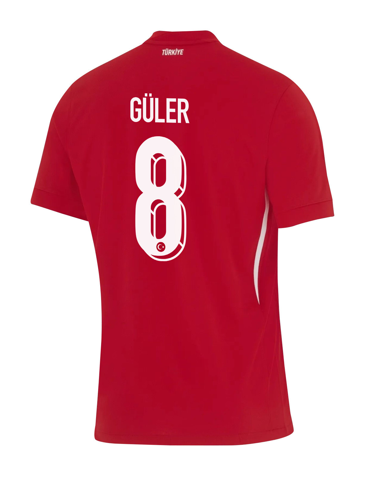 Arda Güler 8 Turkey National Team 2024 Away Stadium Men Jersey - Red cheap jerseys for sale - CheapJerseys.Shop