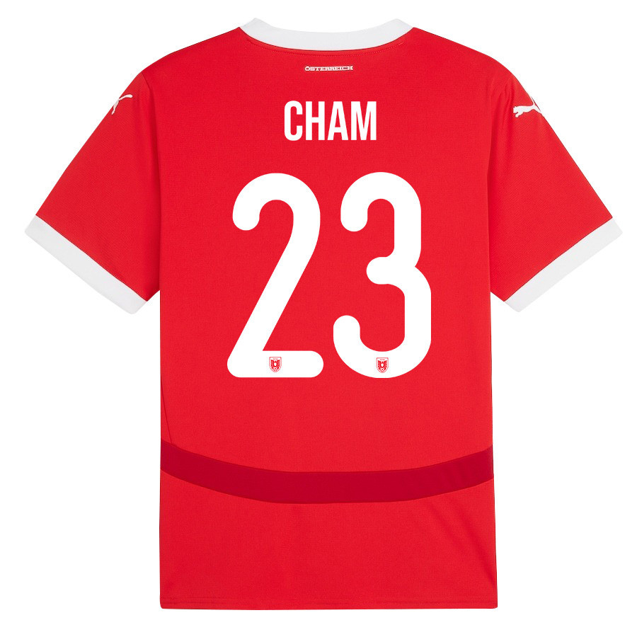 Muhammed Cham 23 Austria National Team 2024/25 Home Men Jersey - Red cheap jerseys for sale - CheapJerseys.Shop