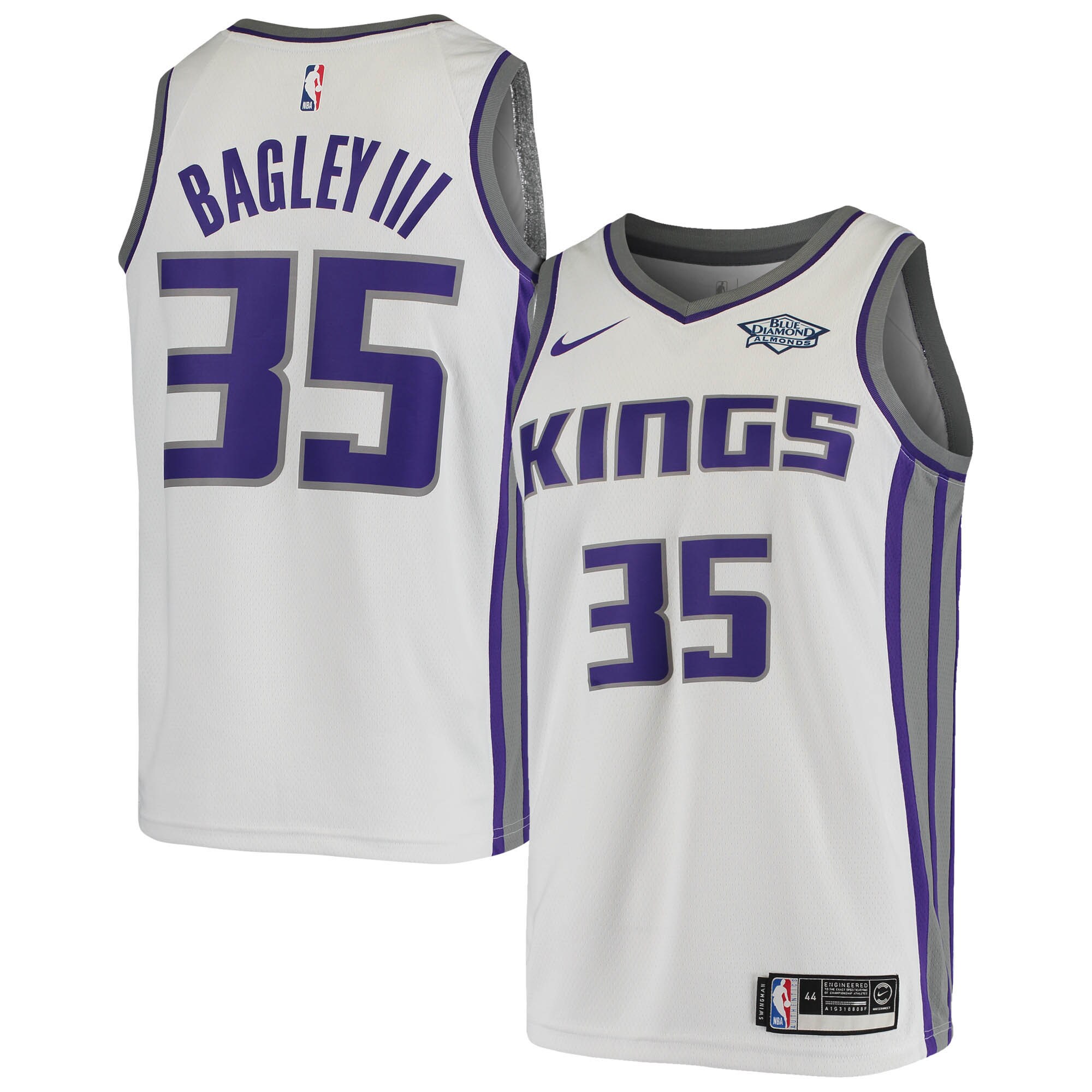 Marvin Bagley III Sacramento Kings Swingman Player Jersey - Association Edition - White cheap jerseys for sale - CheapJerseys.Shop