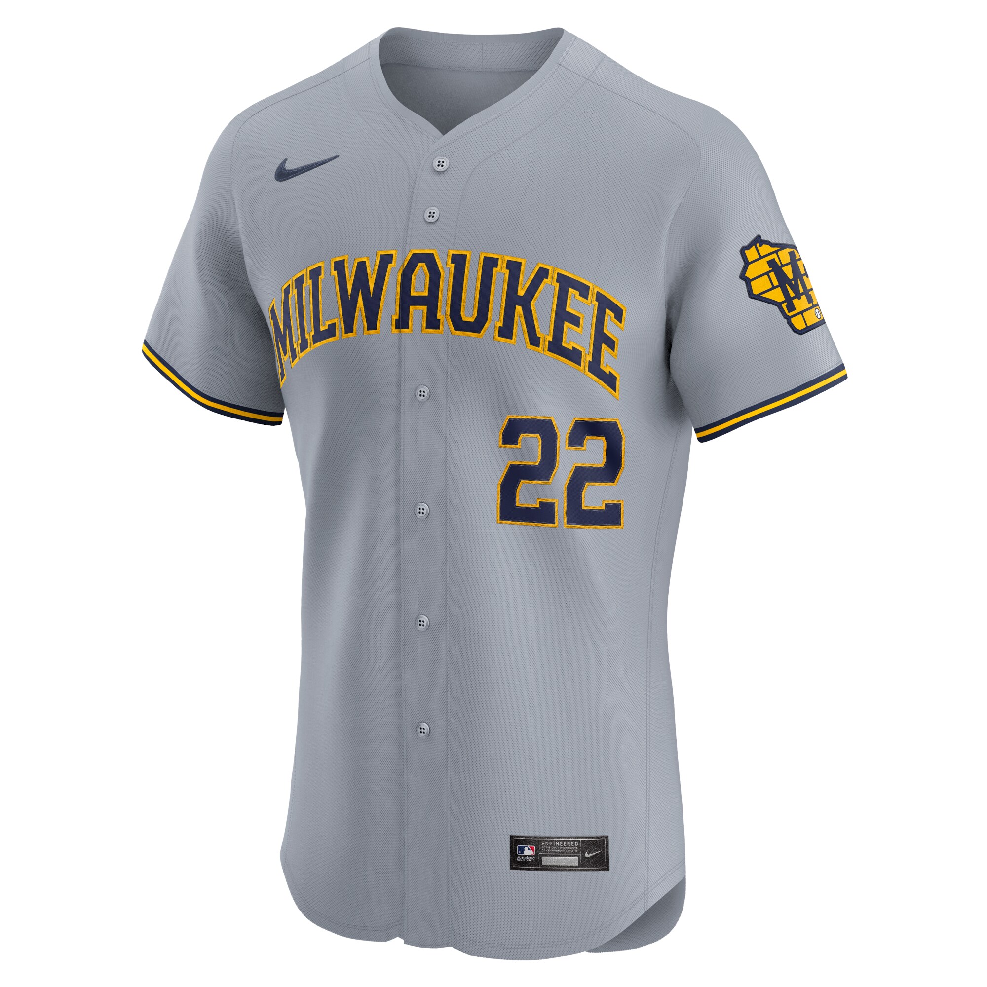 Christian Yelich Milwaukee Brewers Road Elite Player Jersey - Gray cheap jerseys for sale - CheapJerseys.Shop