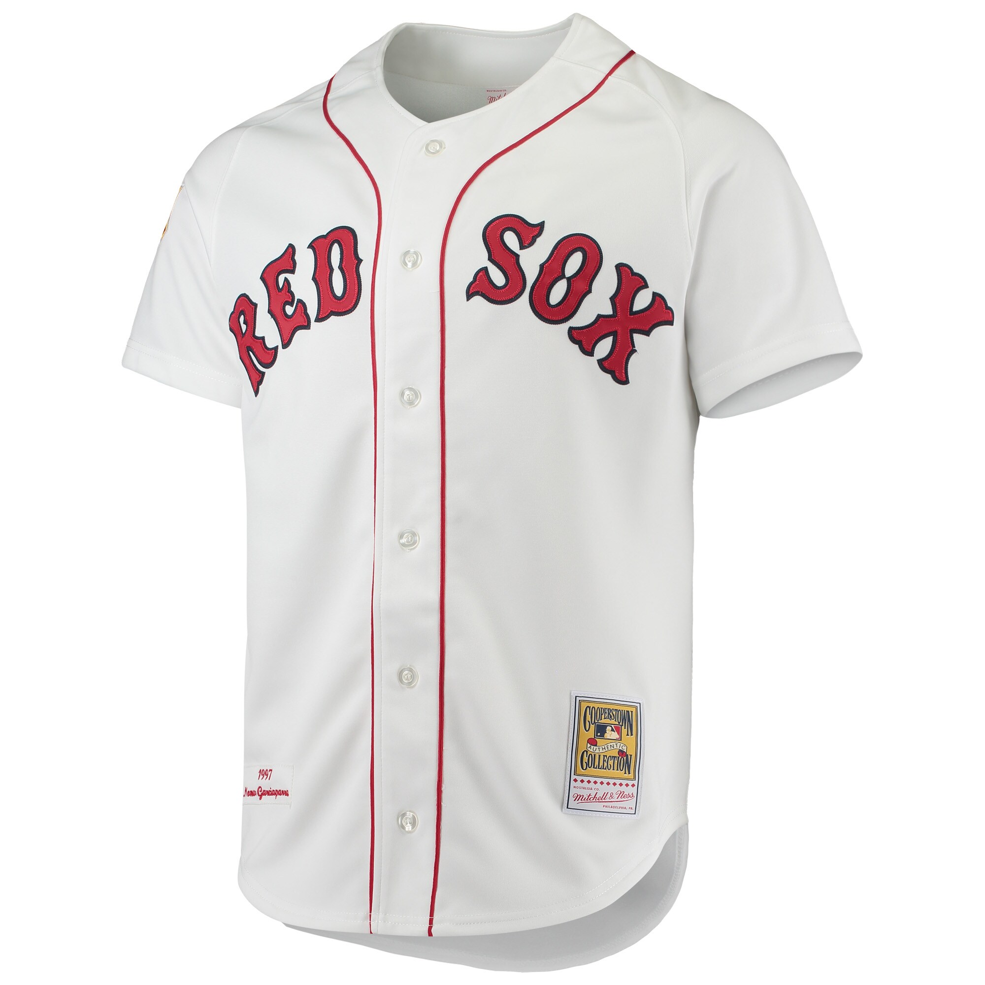 Nomar Garciaparra Boston Red Sox Mitchell & Ness 1997 Cooperstown Collection Authentic Jersey - White cheap jerseys for sale - CheapJerseys.Shop