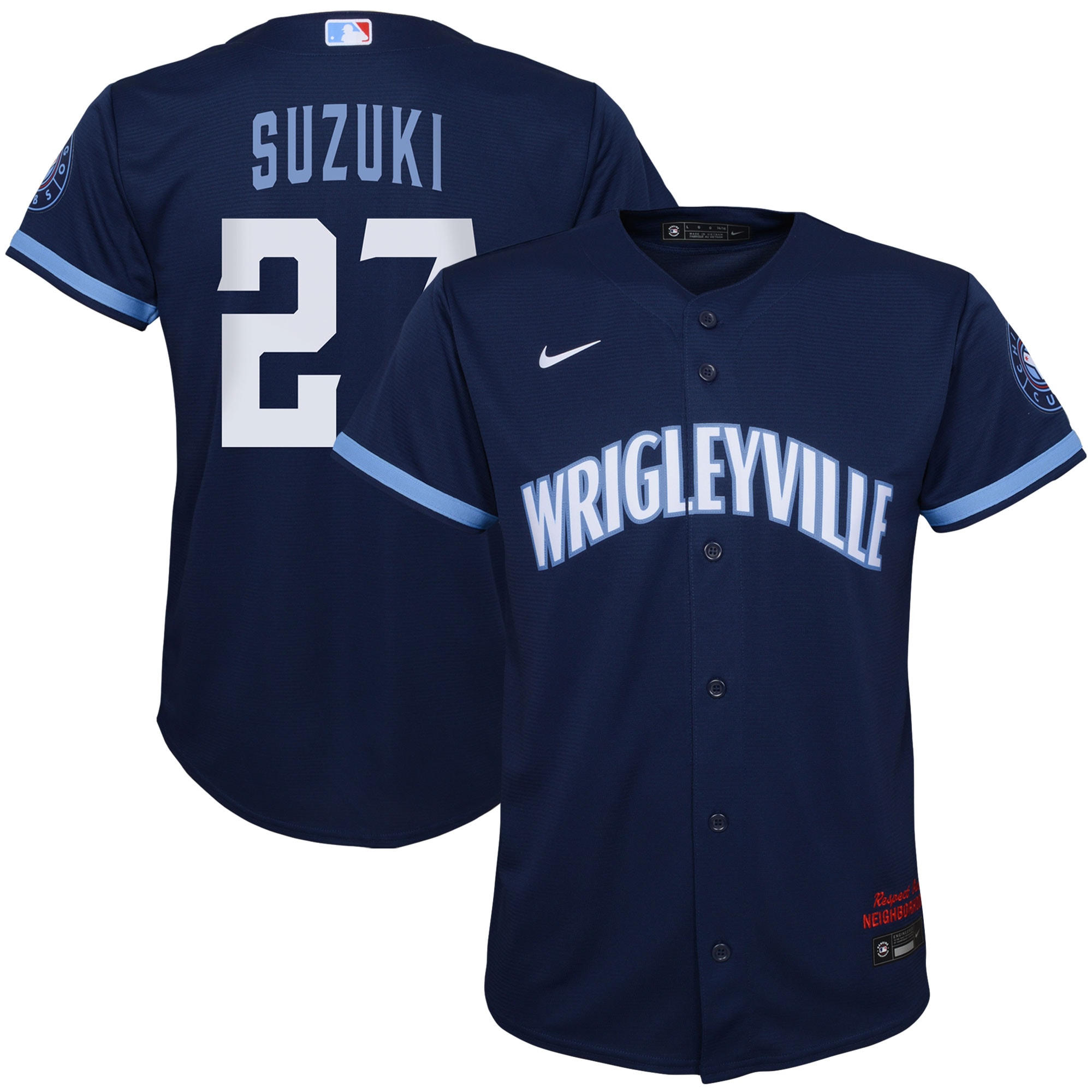 Seiya Suzuki Chicago Cubs Preschool City Connect Script Replica Player Jersey - Navy cheap jerseys for sale - CheapJerseys.Shop