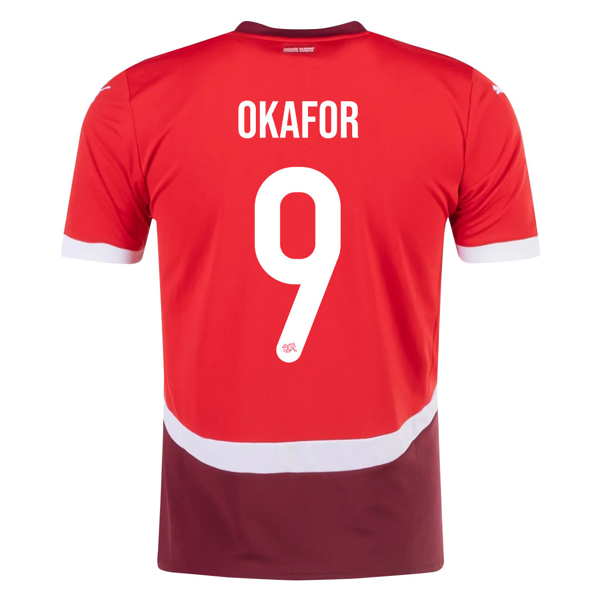 Noah Okafor 9 Switzerland National Team 2024/25 Home Men Jersey - Red cheap jerseys for sale - CheapJerseys.Shop
