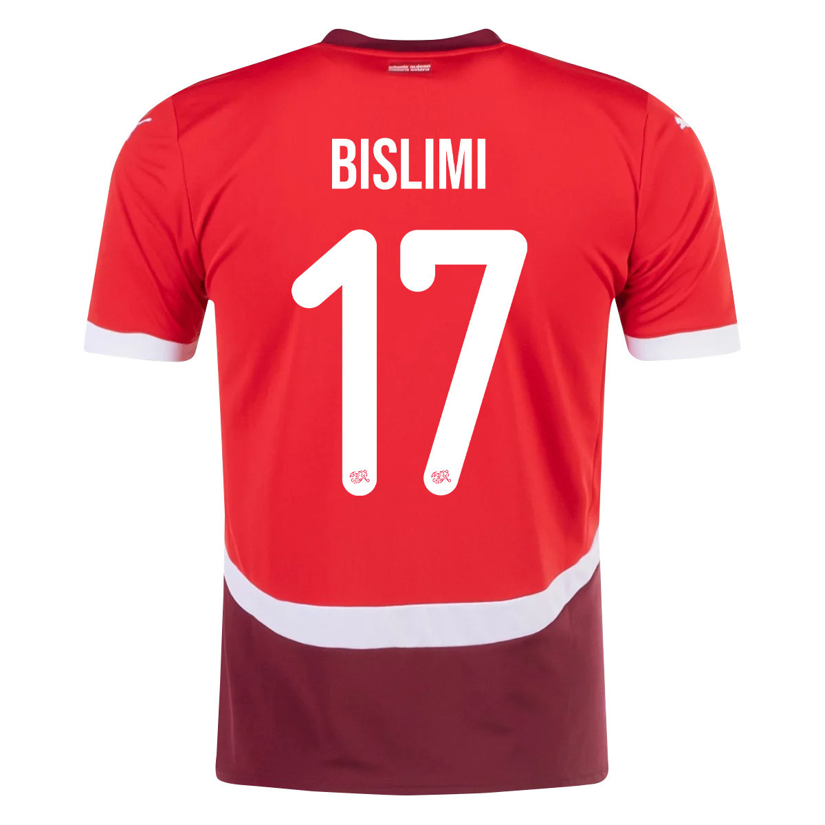 Uran Bislimi 17 Switzerland National Team 2024/25 Home Men Jersey - Red cheap jerseys for sale - CheapJerseys.Shop