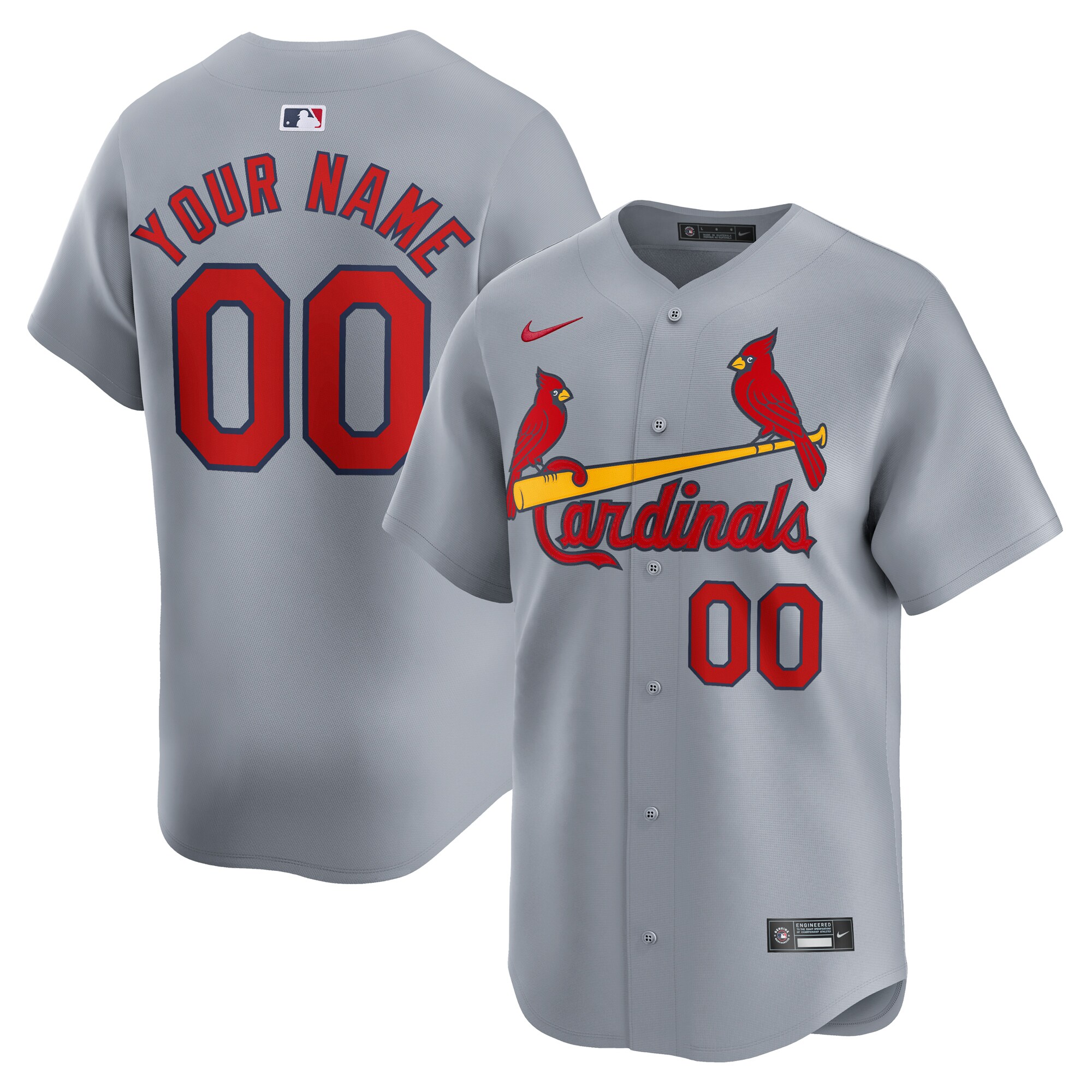 St. Louis Cardinals Away Limited Custom Jersey - Gray cheap jerseys for sale - CheapJerseys.Shop